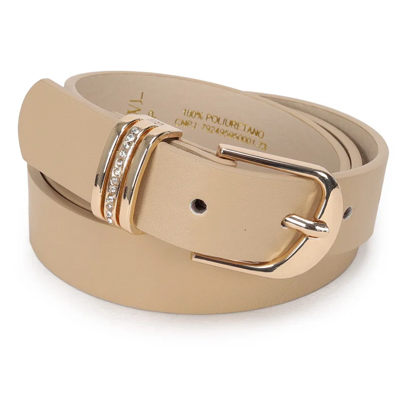 Cinto Feminino Passante Com Aplicacao De Strass 2,5cm