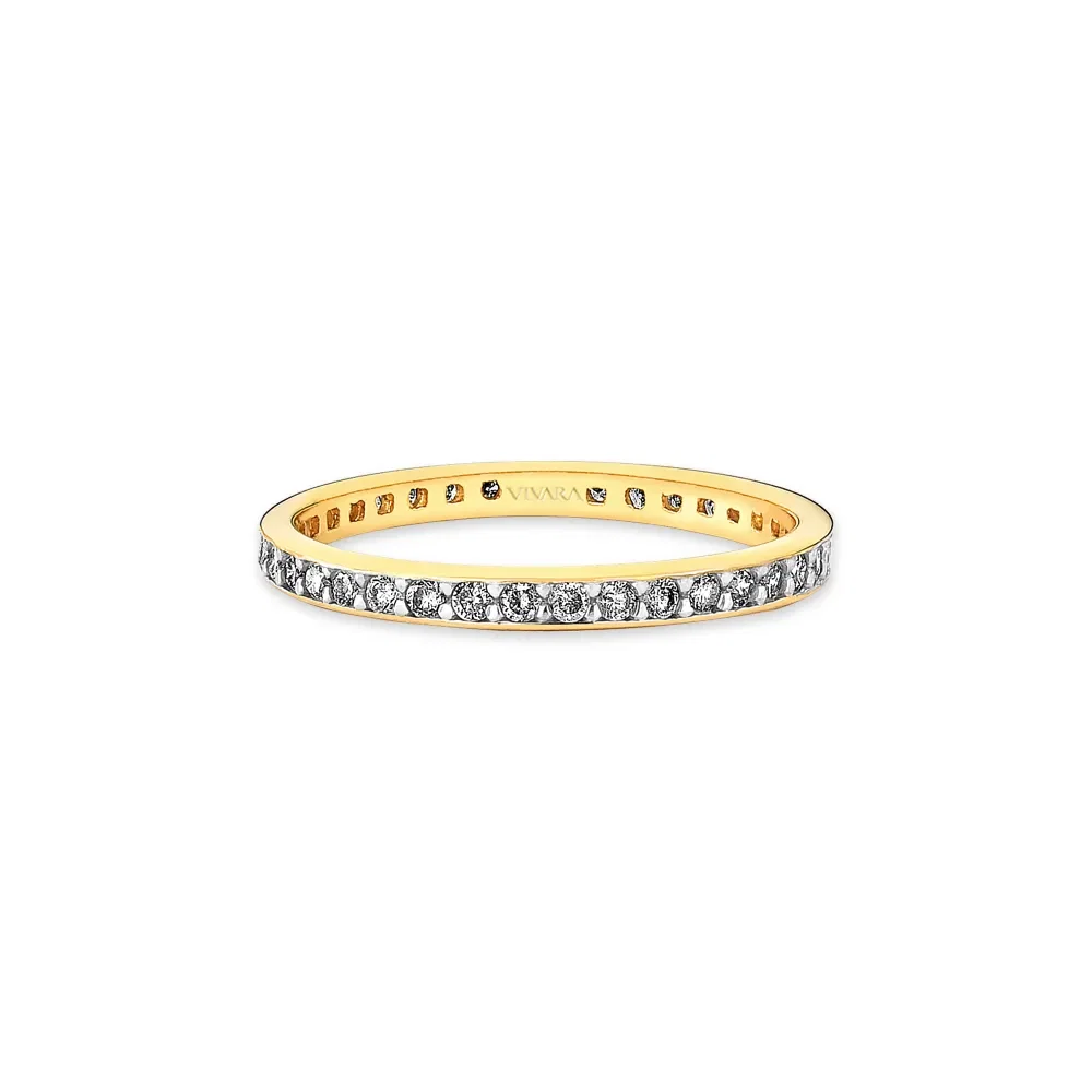 Meia Aliança Jazz em Ouro Amarelo 18k com Diamantes 0,33 ct