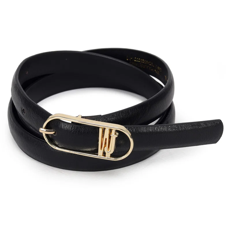 Cinto Feminino Fivela Oval Alongada Com Logo Wj 1,5cm