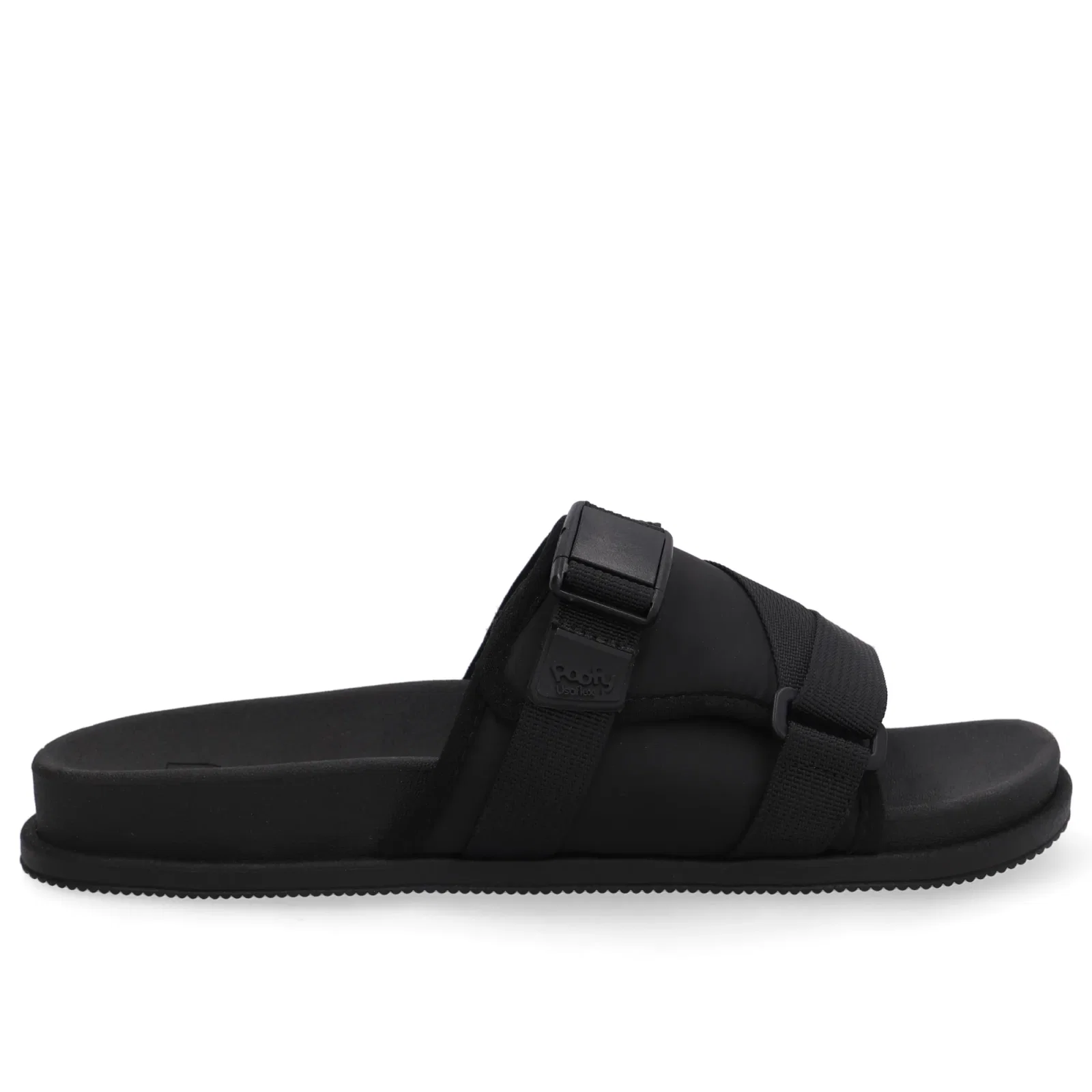 Slide Plataforma Poofy Preto Tira Nylon — imagem 1