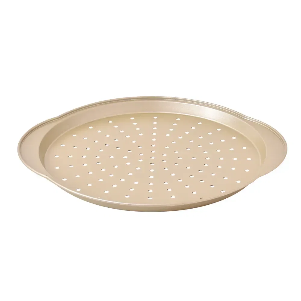 Forma de Pizza Redonda Aço Carbono Kenya Dourada 37cm