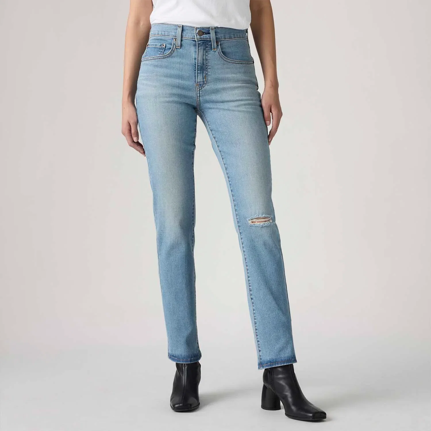 Calça Jeans Levi's® 724® High Rise Straight Lavagem Clara — imagem 1