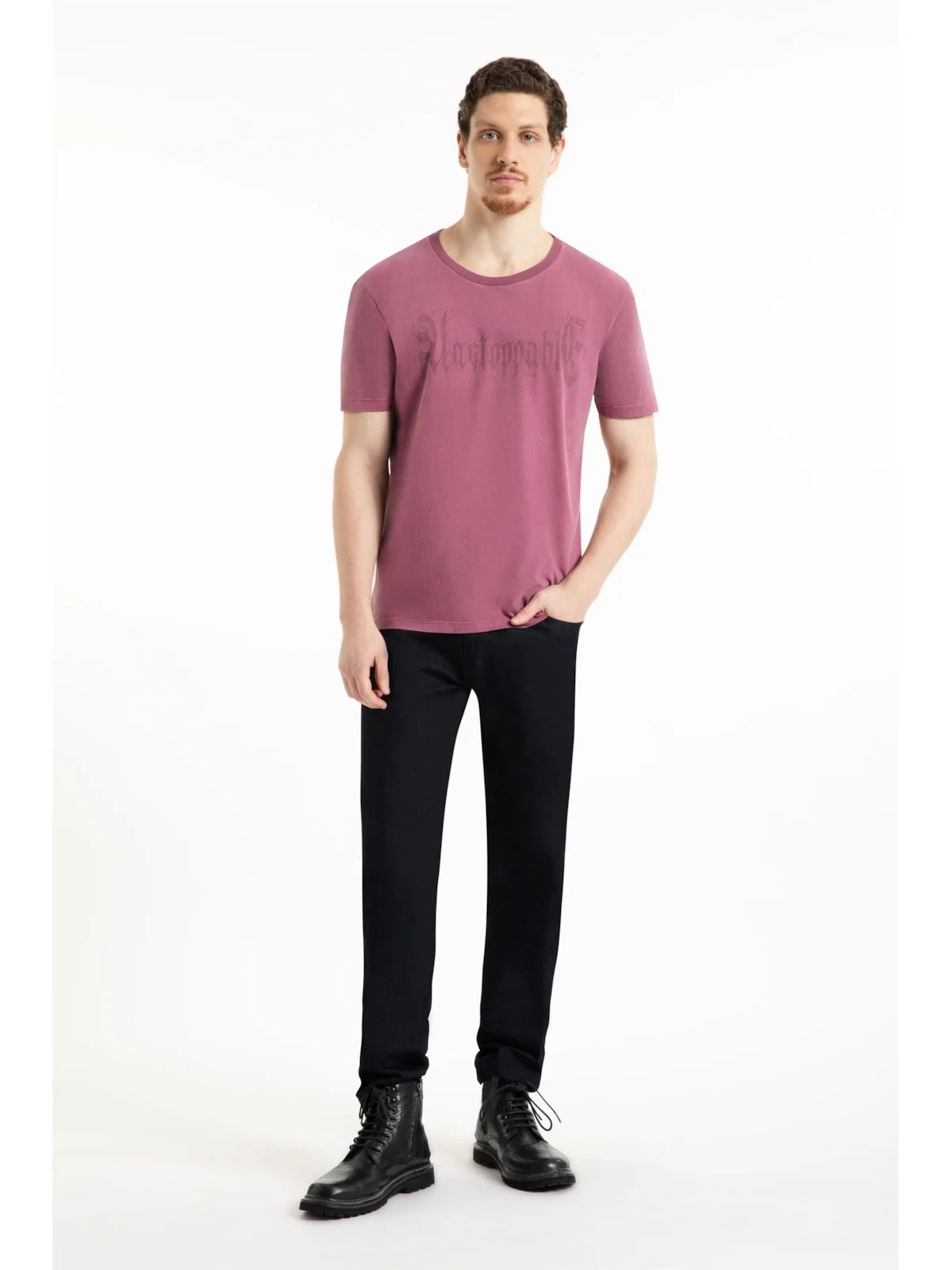 T-Shirt Washed Unstoppable Classic Vinho