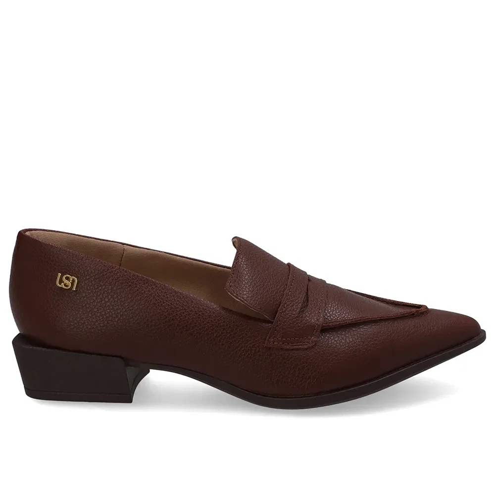 Loafer Couro Vermelho Bico Fino — imagem 1