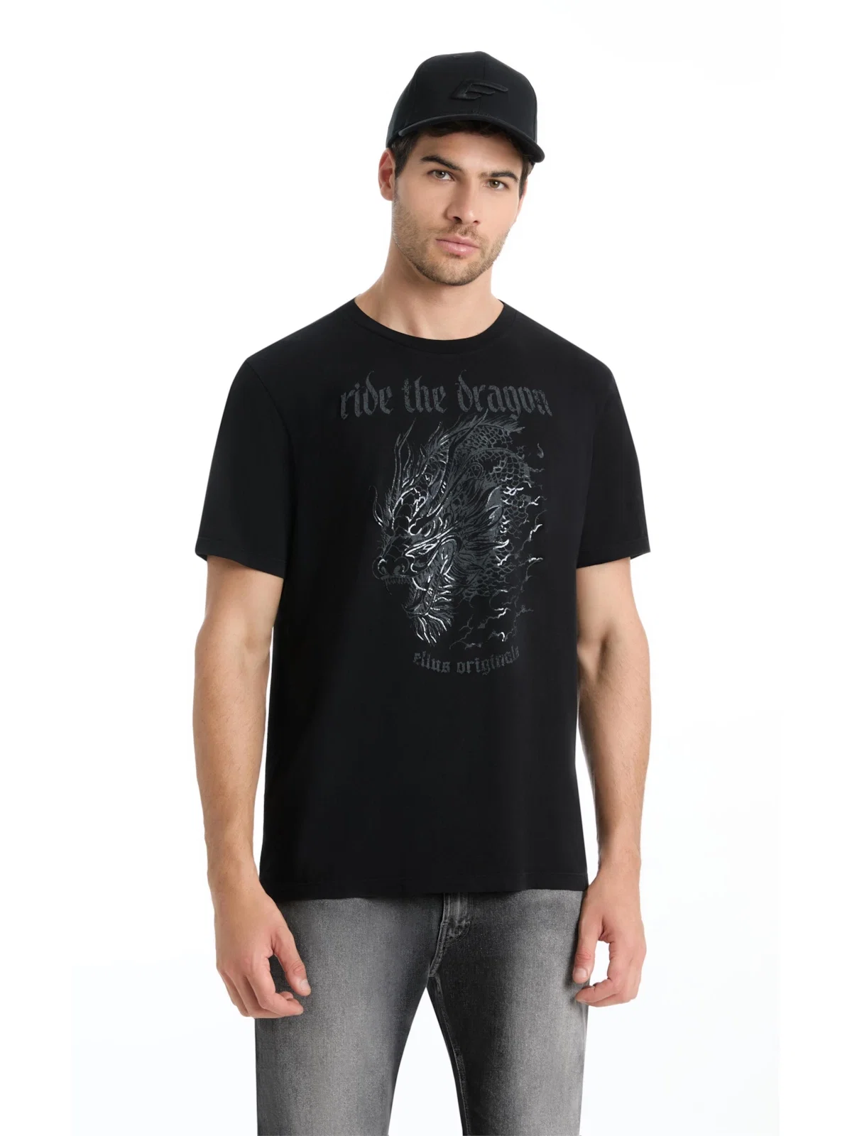 T-Shirt Cotton Finen Ride The Dragon Classic Preto — imagem 1