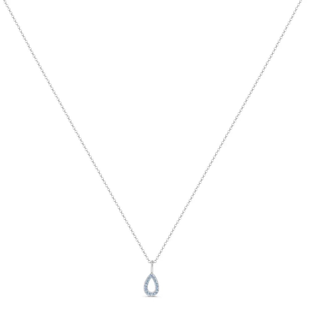 Colar Life Astro Gota em Prata 925 com Pedras Azuis, 45cm — imagem 1