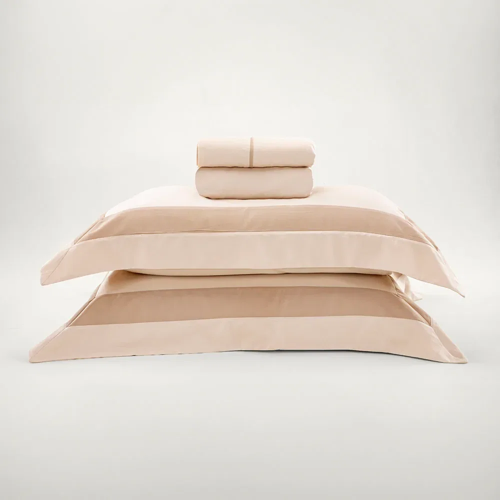 Jogo de Cama 300 Fios Linhares Rosa Veludo / Nude — imagem 1