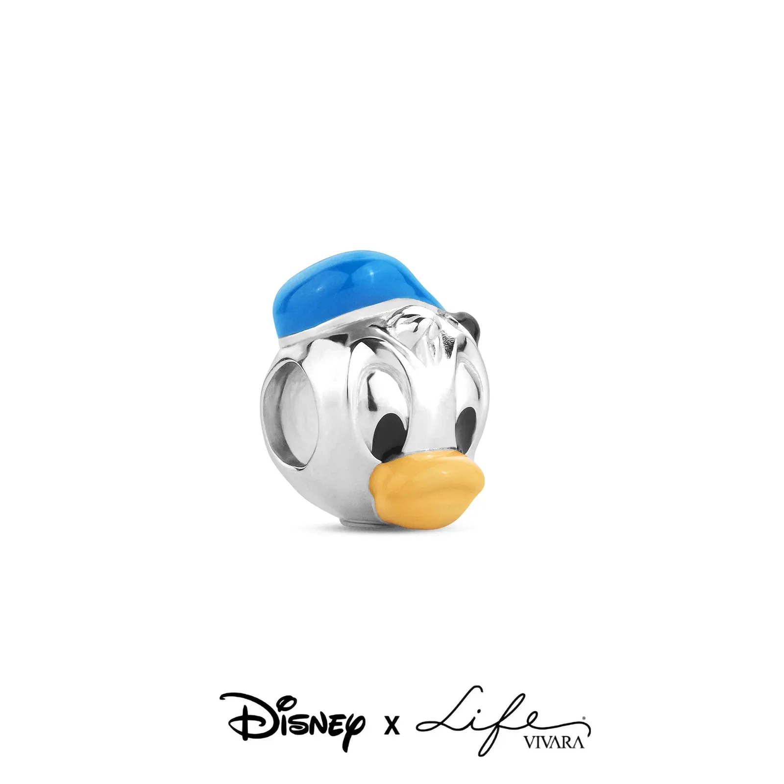 Separador Life Disney Pato Donald em Prata 925 com Esmalte