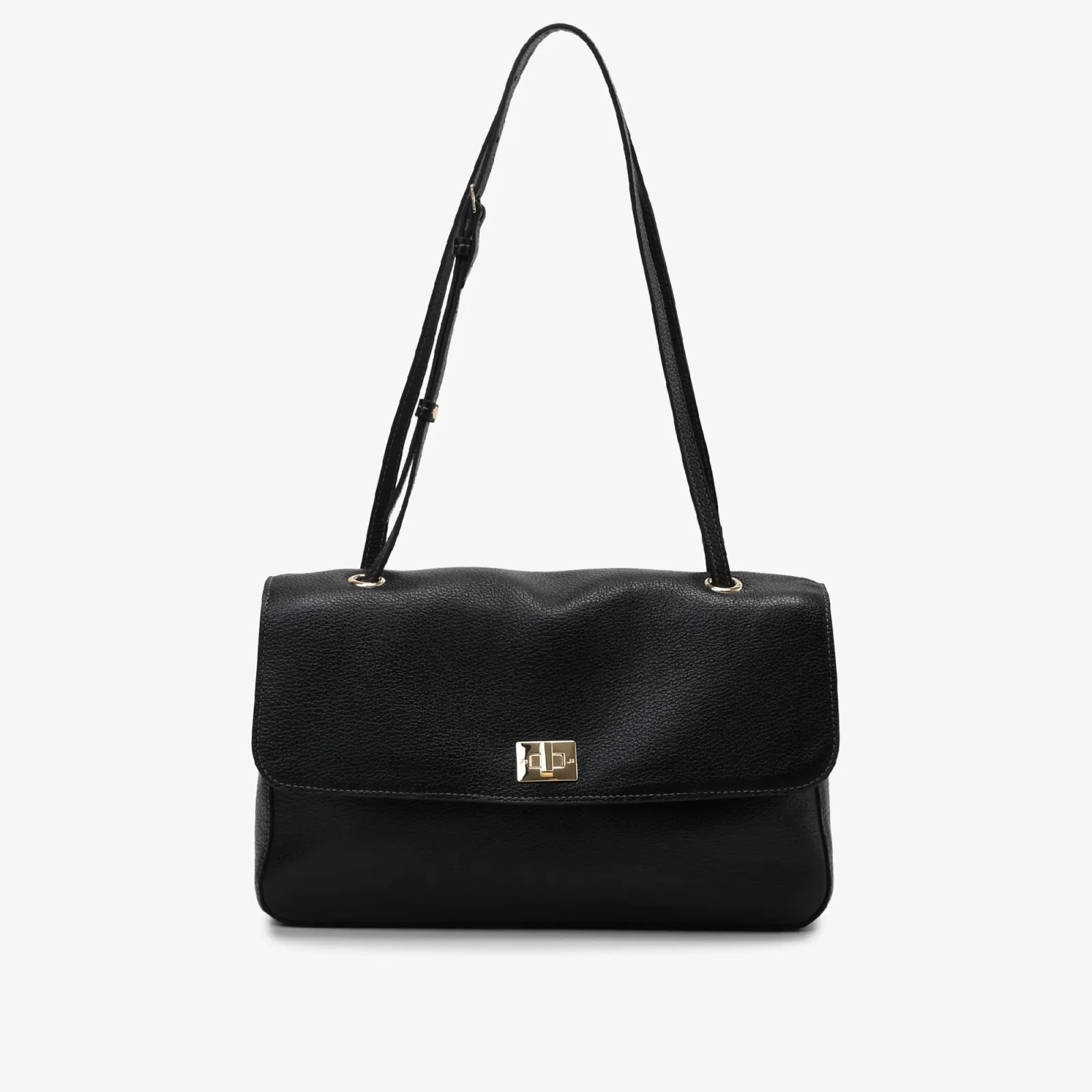 Bolsa De Ombro Preto Couro