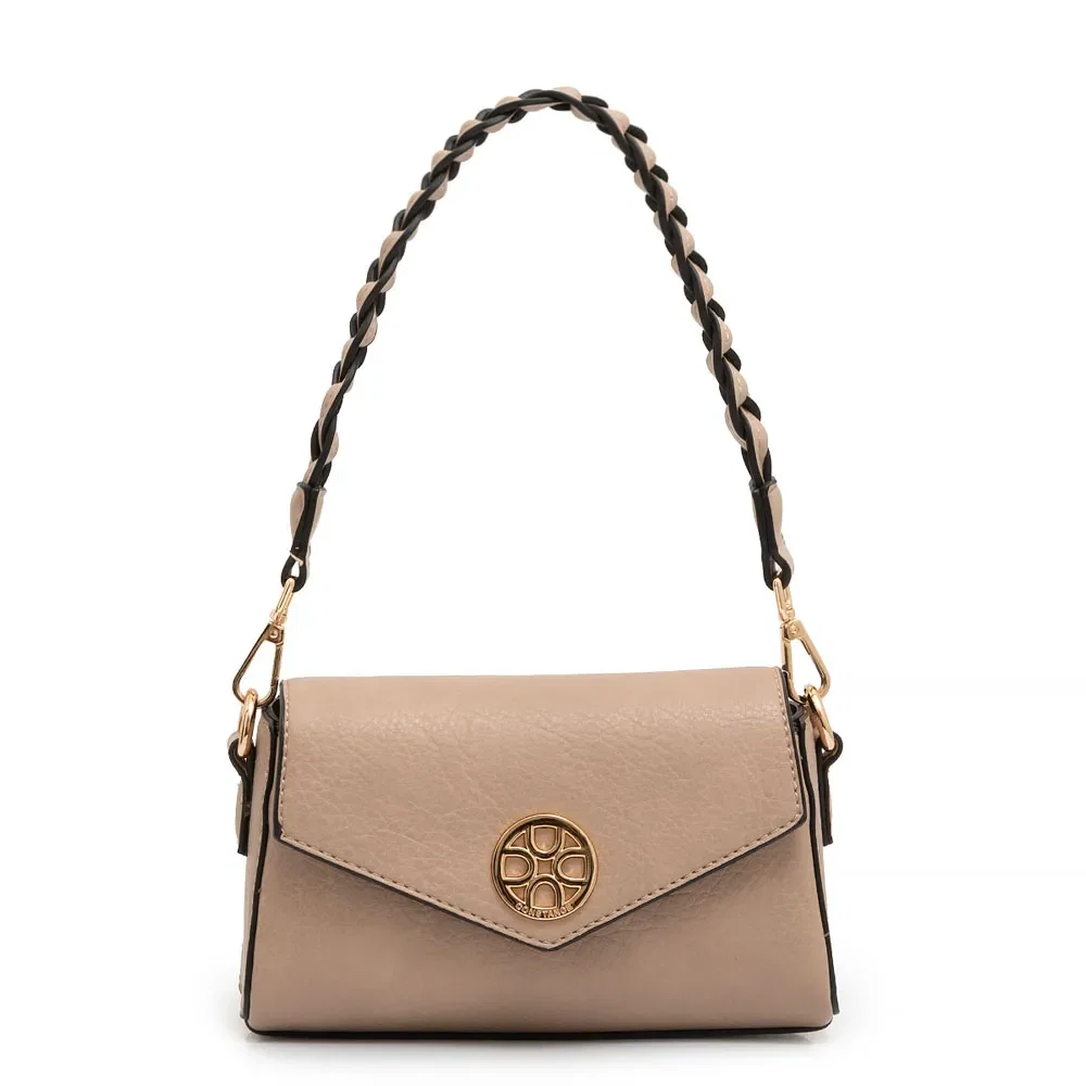 Bolsa Tiracolo Alça Trançada Cinza