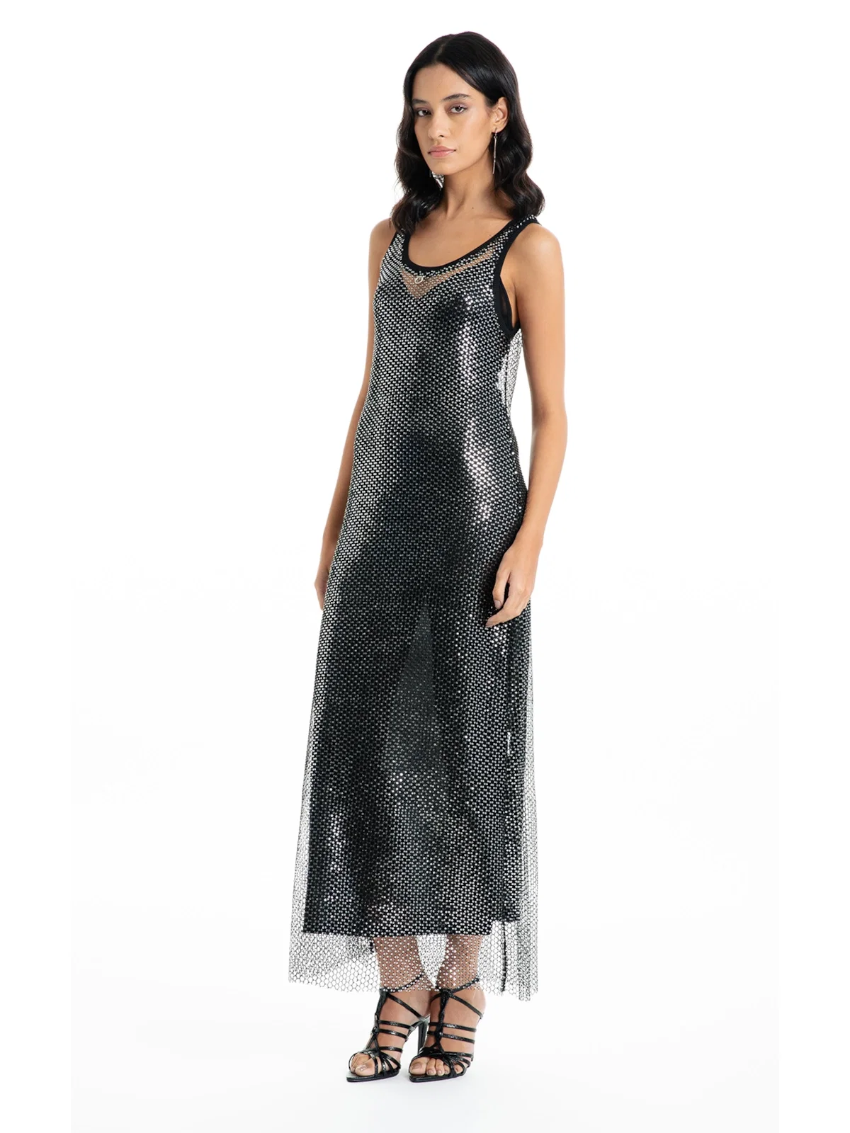 Vestido Ellus Glimmer Long Dress Preto