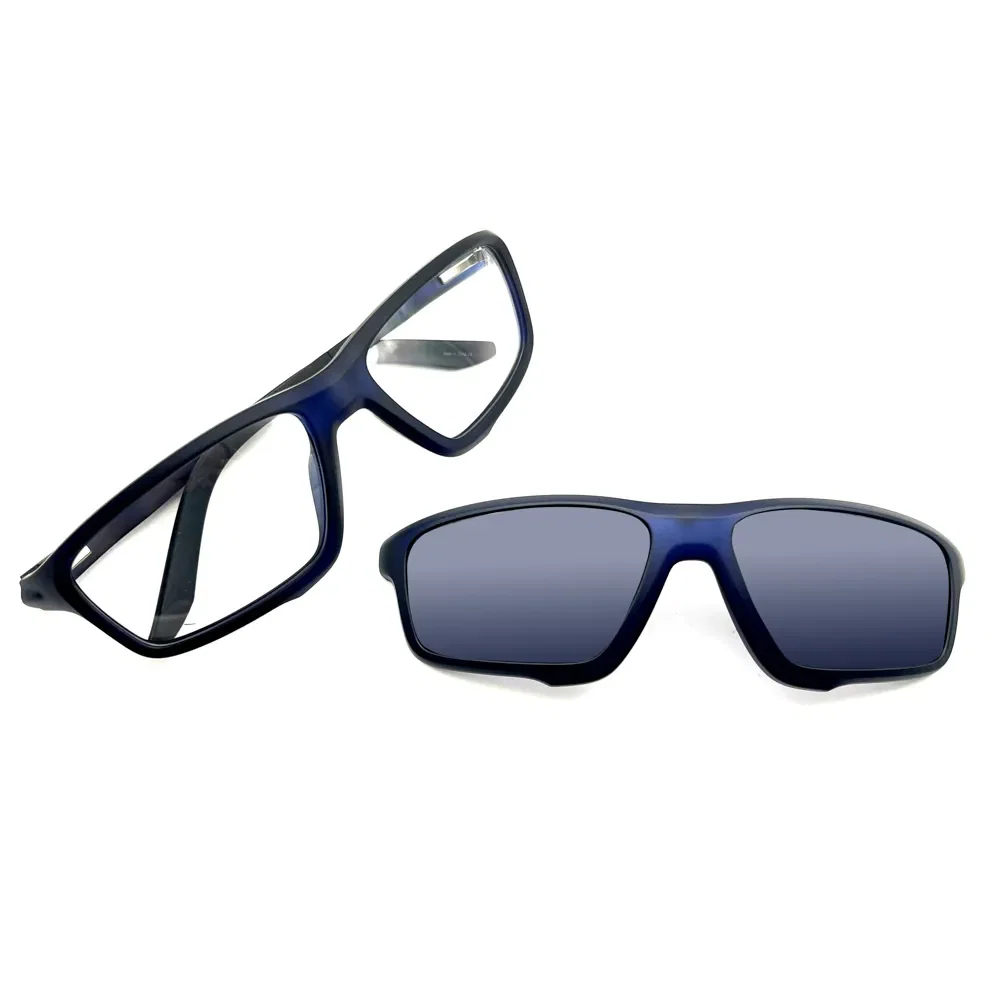 Armação Para Óculos de Grau Masculino TR90 Multi Polarizada Quadrado Azul