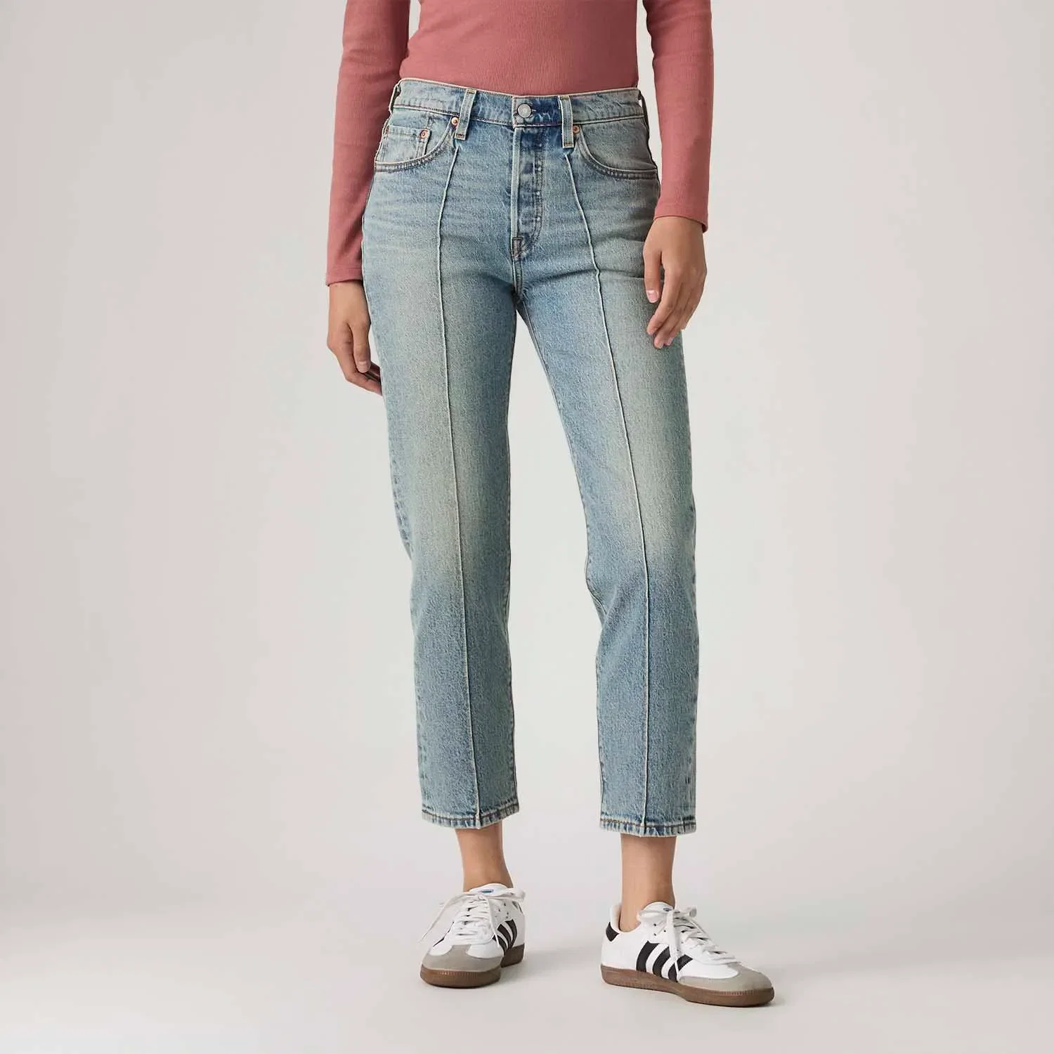 Calça Jeans Levi's® 501® Crop Lavagem Clara — imagem 1