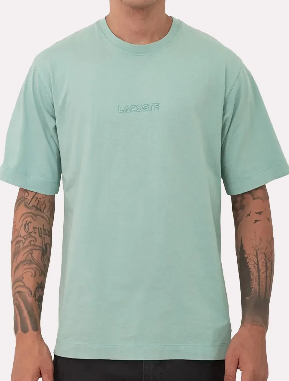 Camiseta Lacoste Masculina Loose Fit Summer Collection Verde Claro