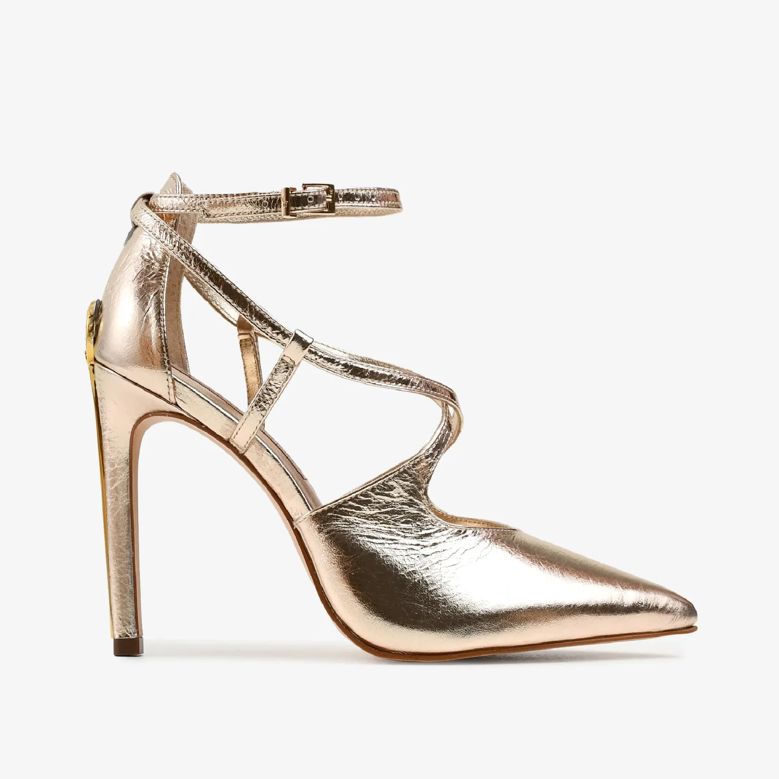 Scarpin Metal Ouro Claro Couro — imagem 1