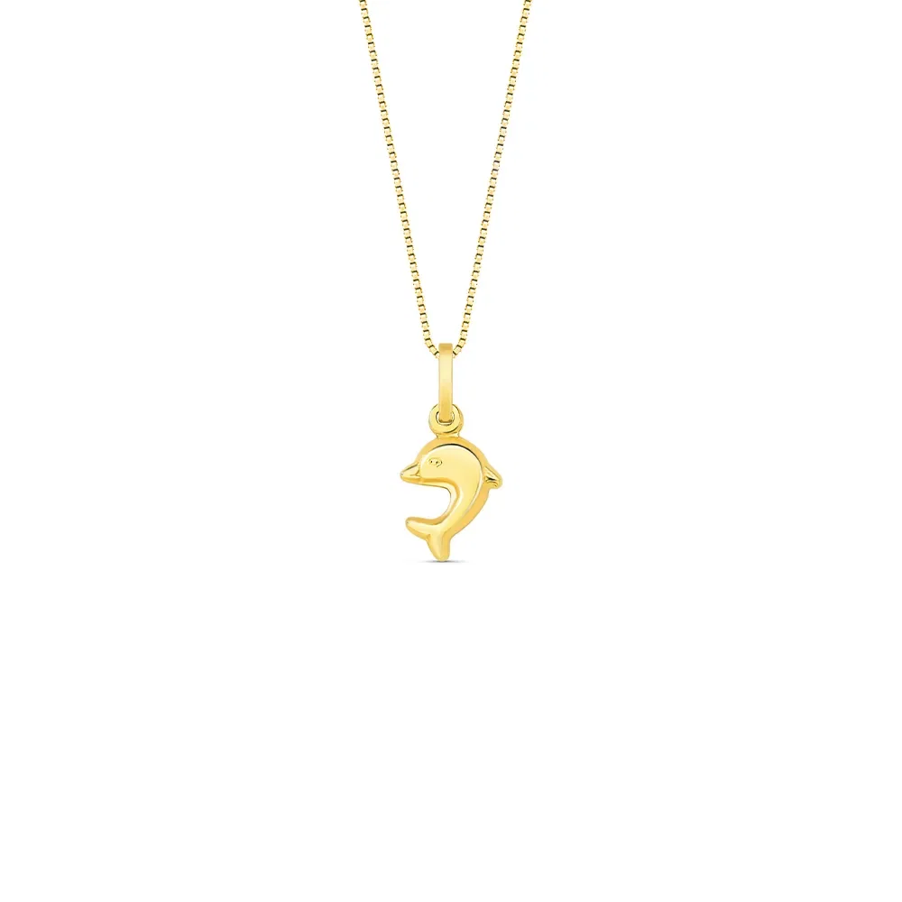 Pingente Icones Golfinho em Ouro Amarelo 18k, 14mm — imagem 1