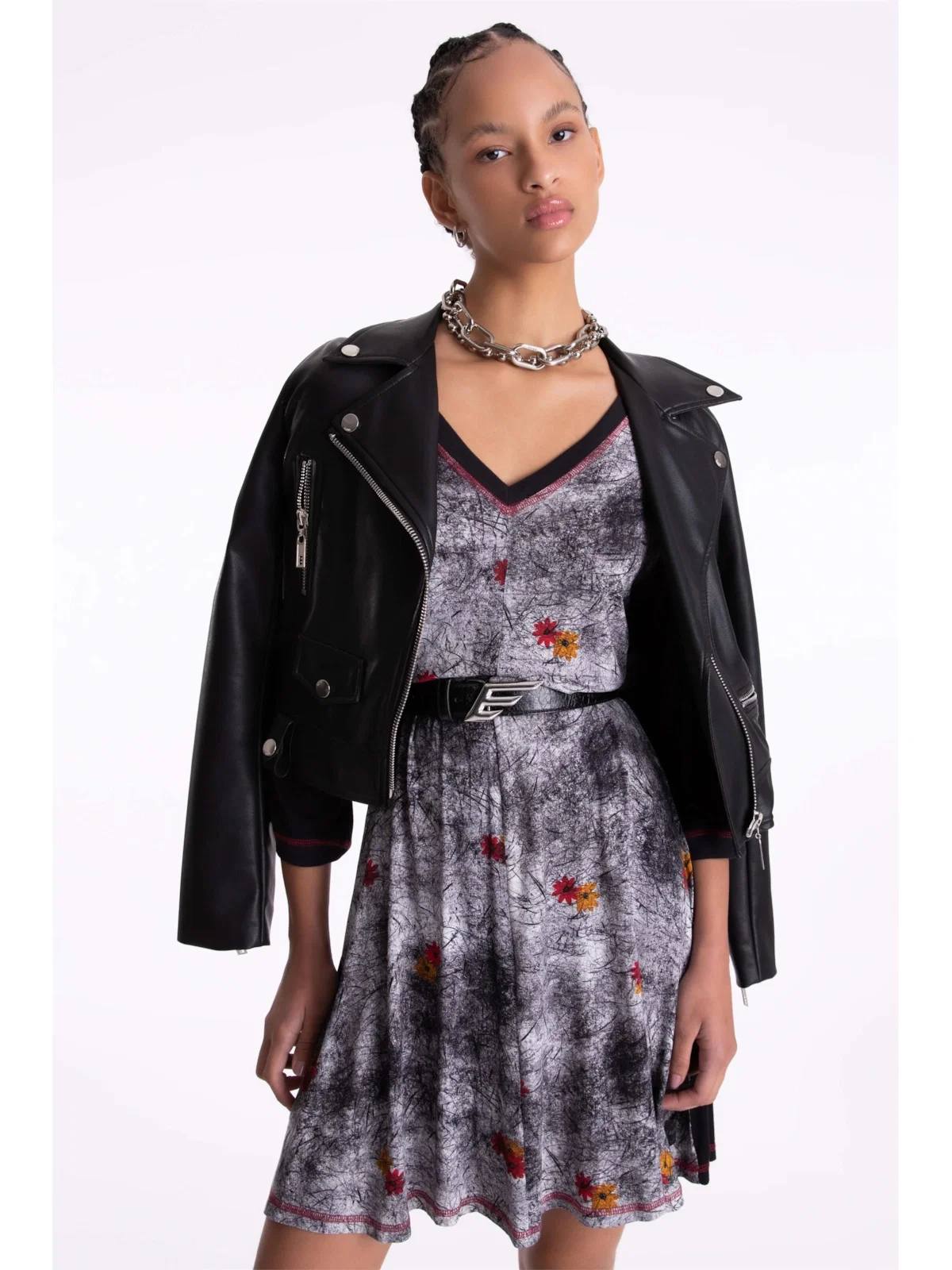 Vestido Jersey Little Flowers Vermelho