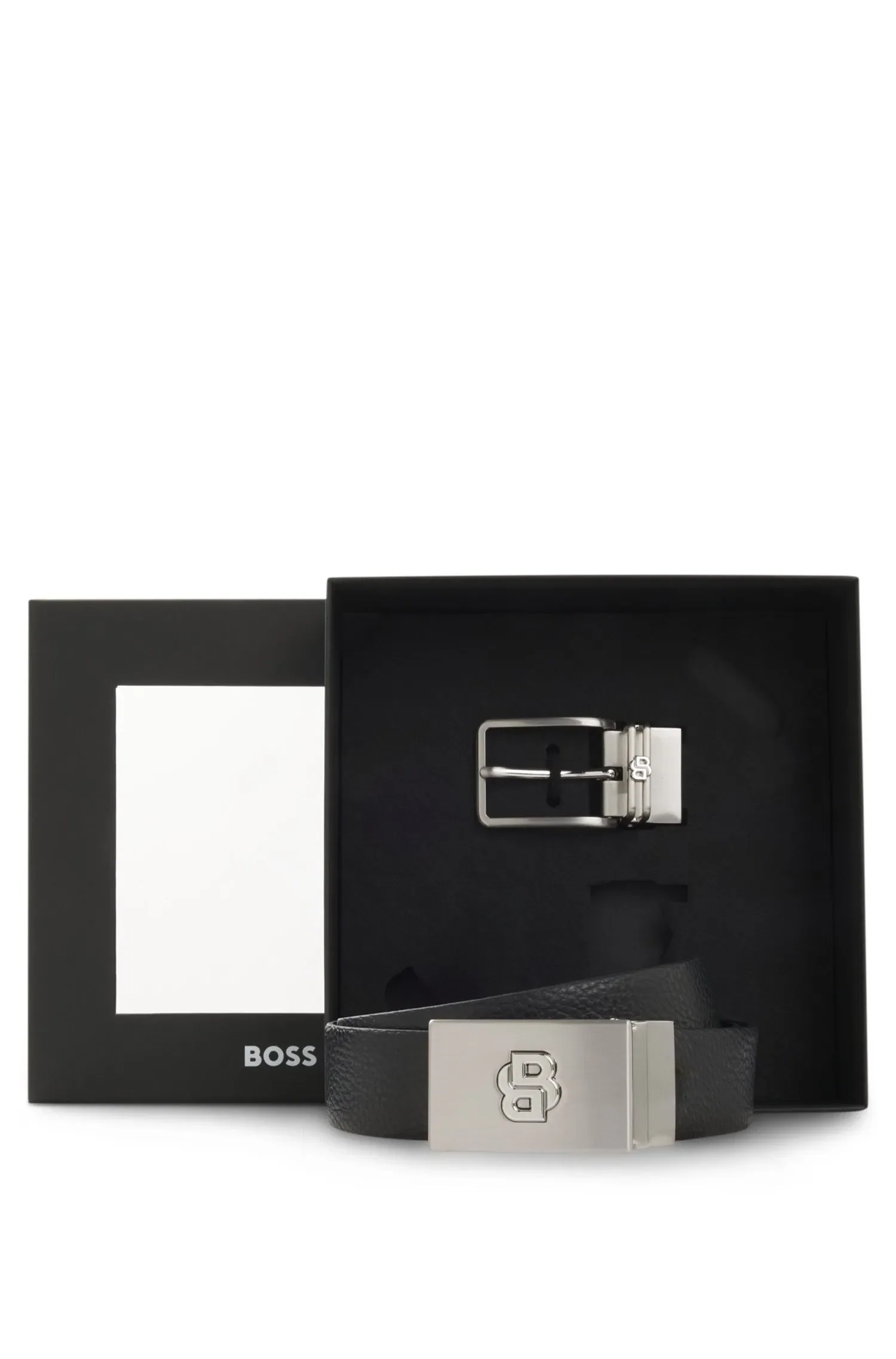 Cinto De Couro Com Fivela Monograma Double B