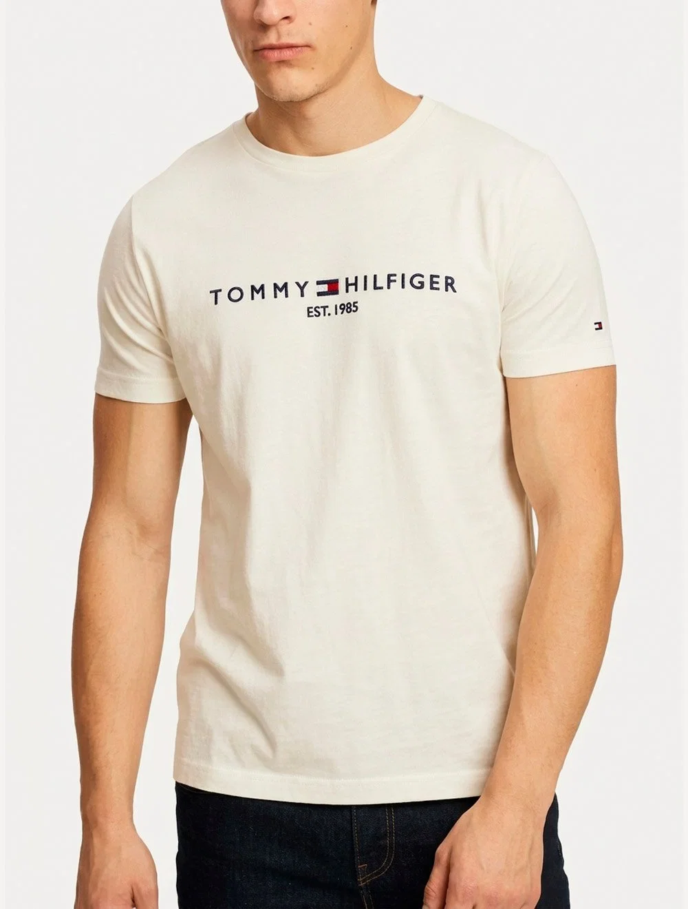 Camiseta Tommy Hilfiger Masculina Core Logo Tee Off White — imagem 1