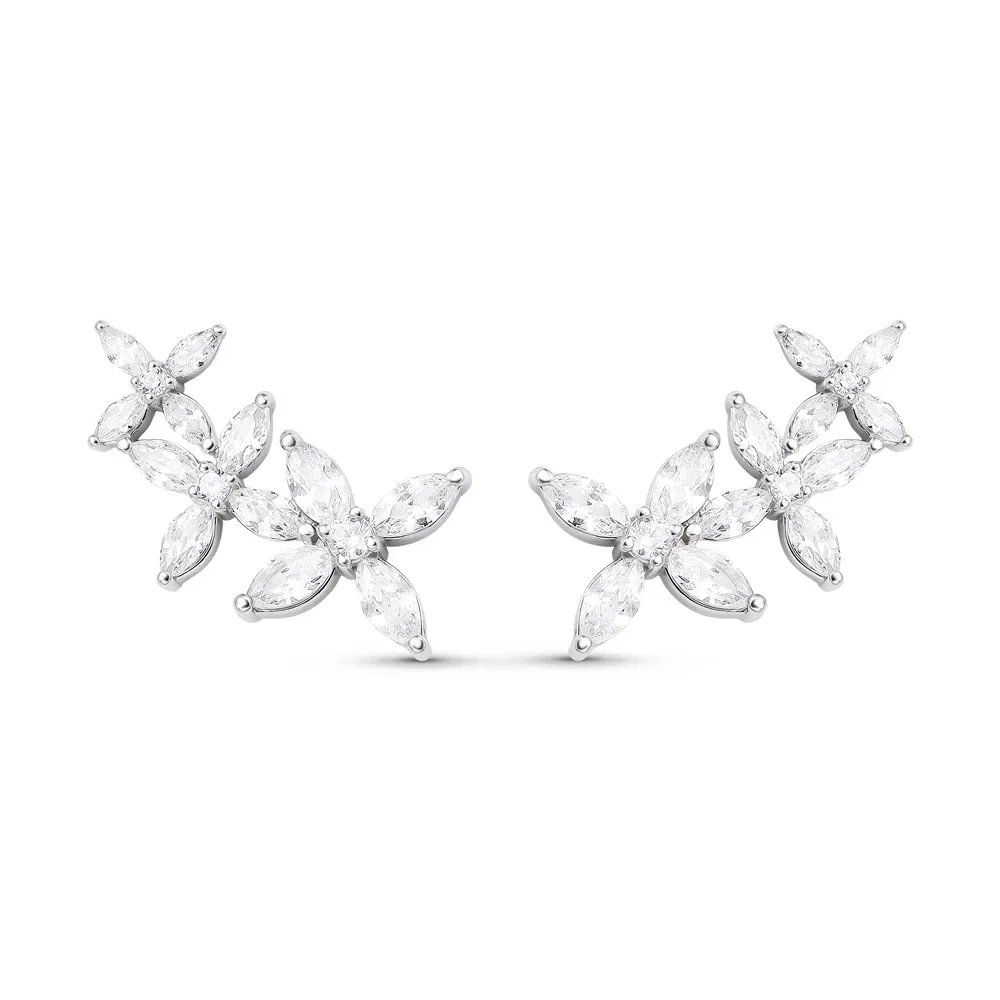 Brinco Ear Cuff Life Butterfly Prata Cravejado — imagem 1