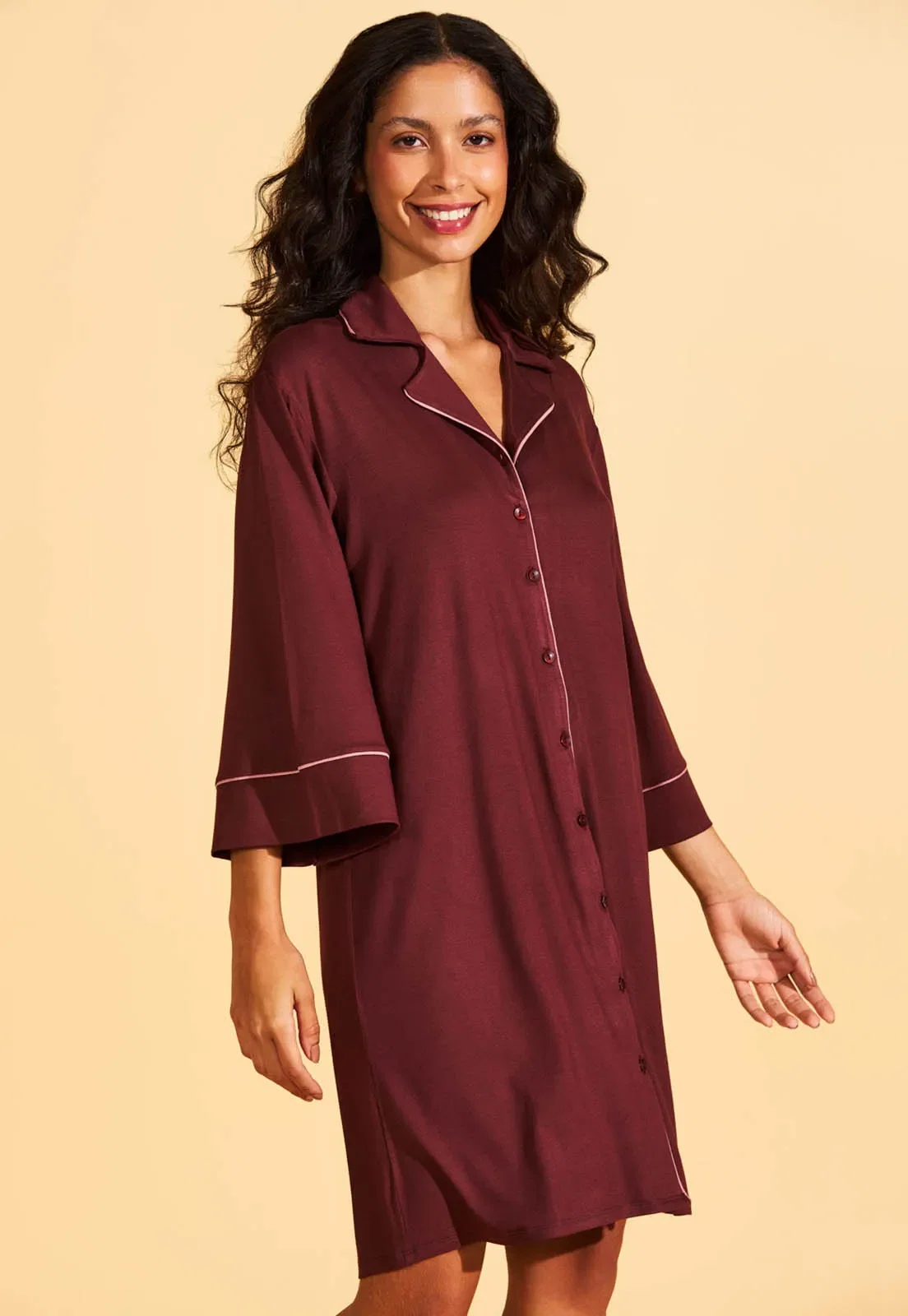 Camisao Americano Manga 7/8 Viscose Recco