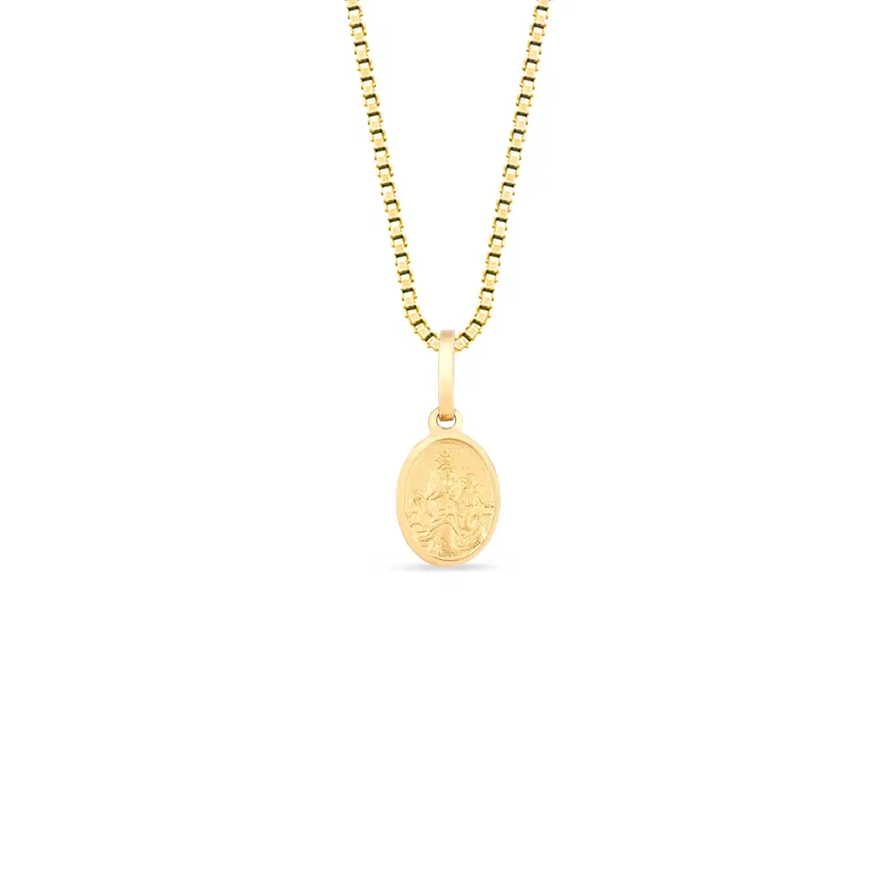 Pingente Medalha N.Sra do Carmo em Ouro Amarelo 18k, 13mm — imagem 1