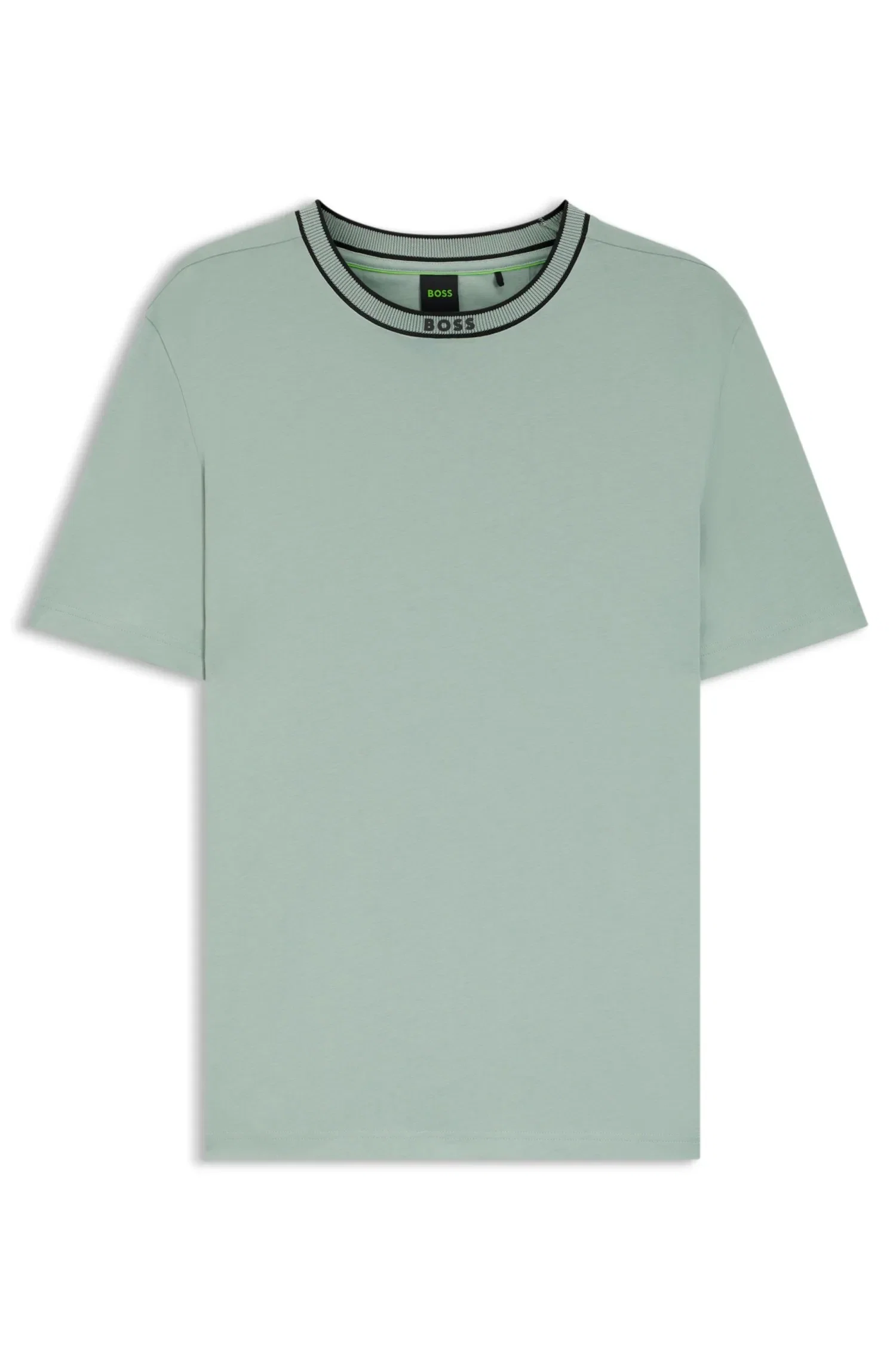 Camiseta Em Jersey De Algodão Com Colarinho De Logo
