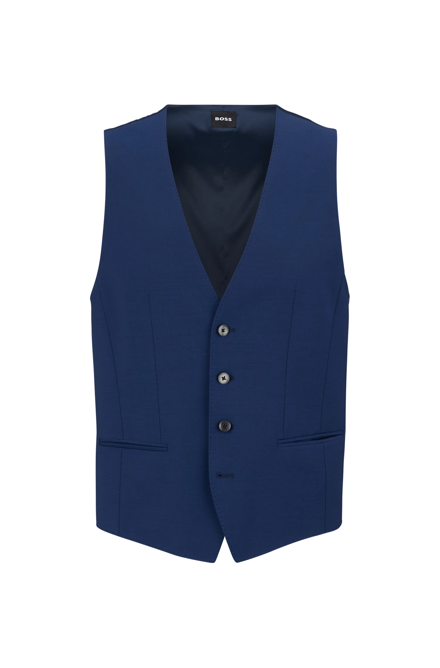 Colete Social Slim Fit Em Mistura De Lã Virgem