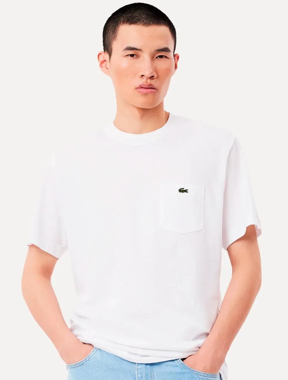 Camiseta Lacoste Masculina Classic Fit Pocket Branca