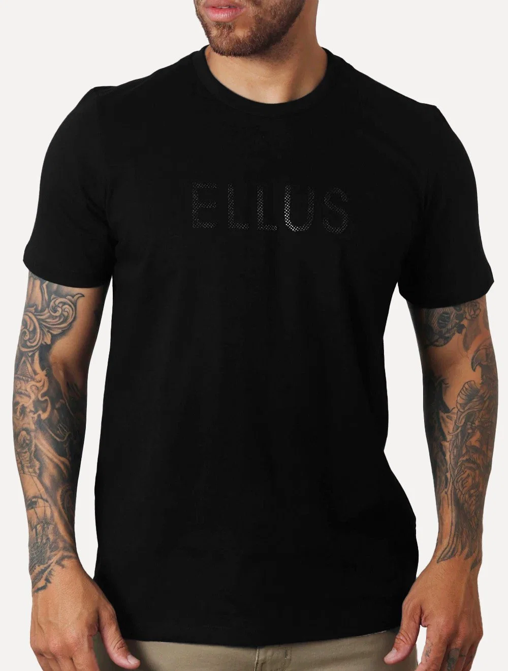 Camiseta Ellus Masculina Cotton Fine Dots Foils Classic Preta