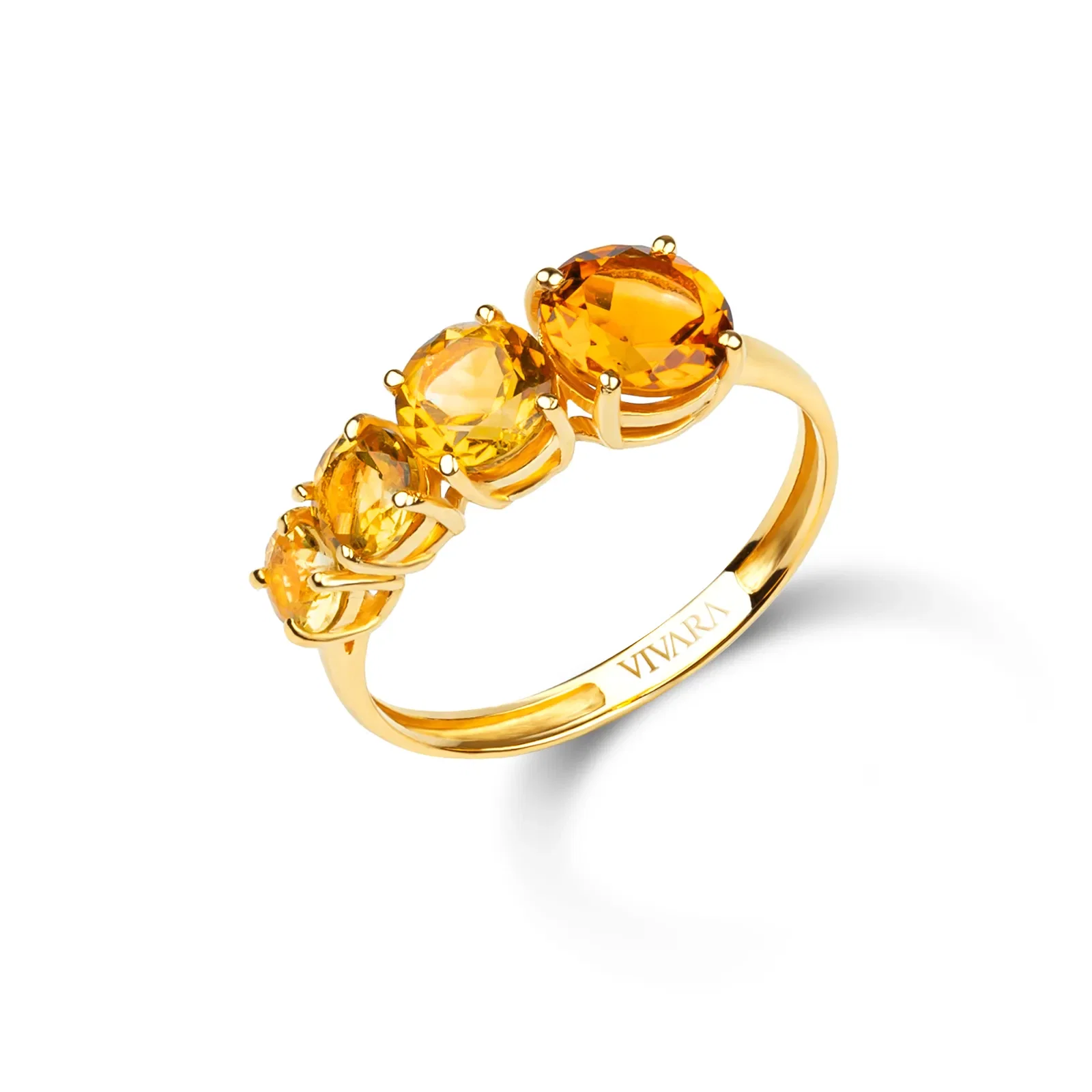 Anel Aura em Ouro Amarelo 18k com Citrinos