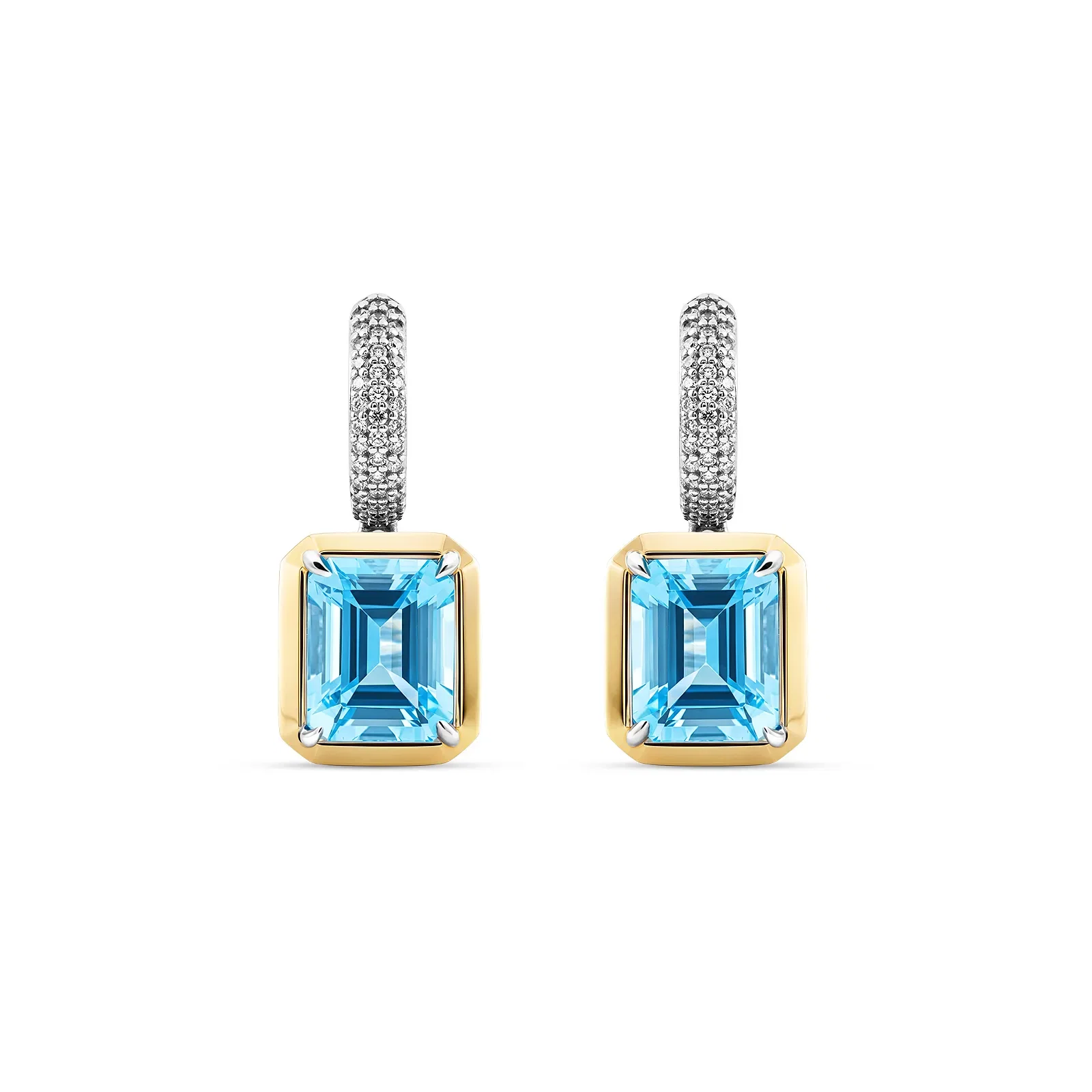 Argola Al Mare em Prata 925 e Ouro Amarelo 18K com Topázio Swiss e Safira Incolor, 27,8mm