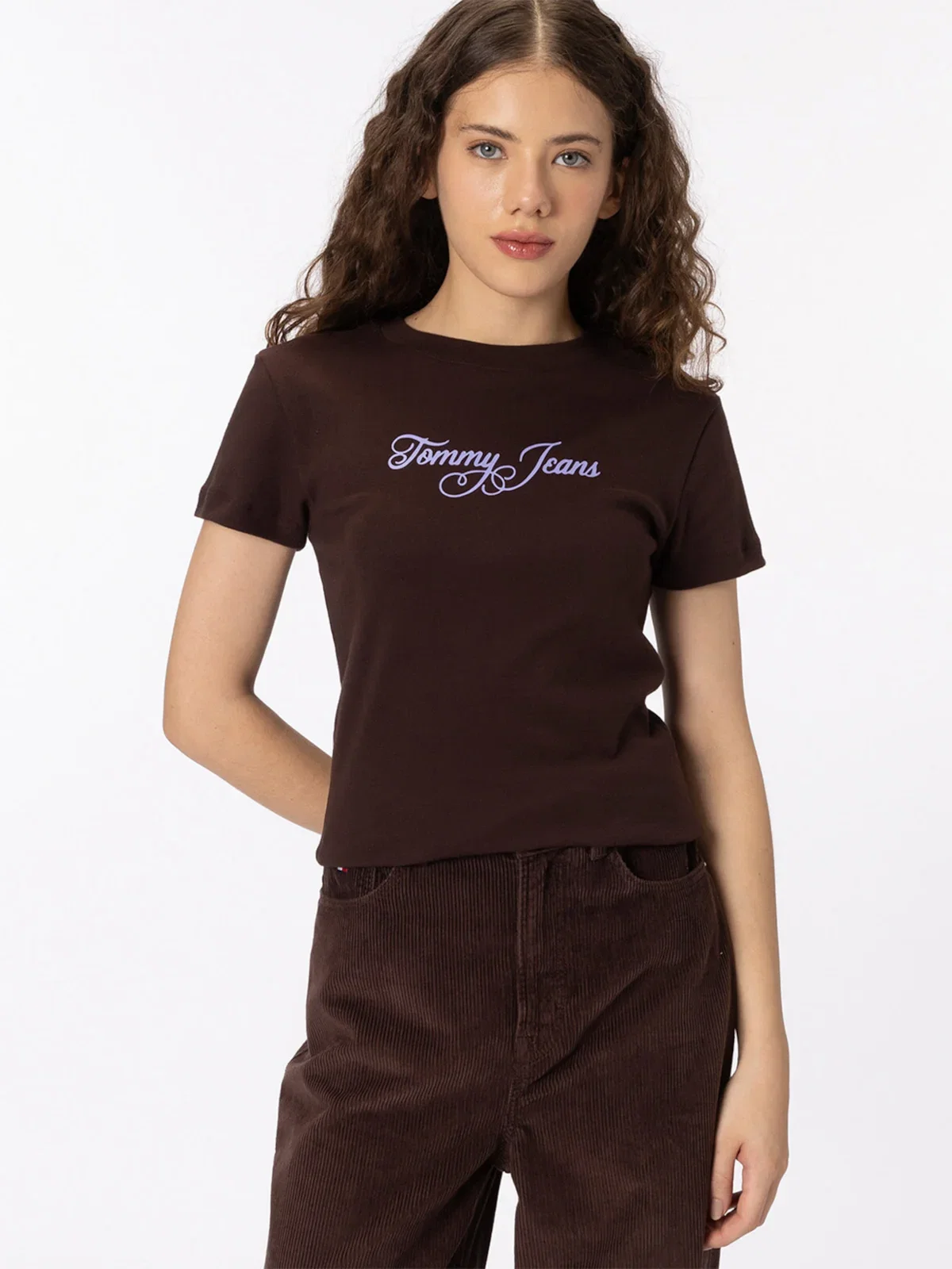 Camiseta Slim de Ribana com Logo Cursivo — imagem 1