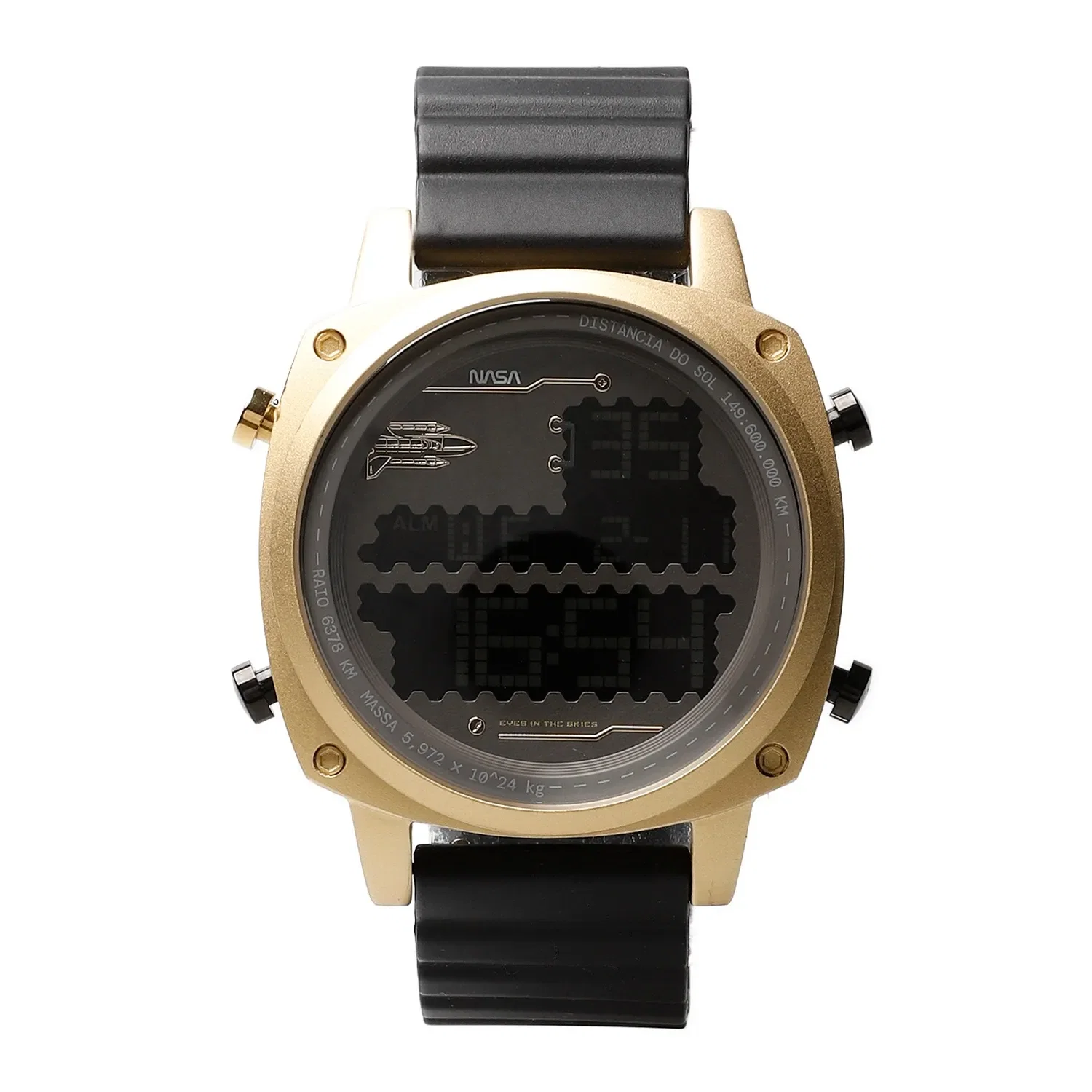 Relógio Digital Masculino Nasa Esportivo Dourado