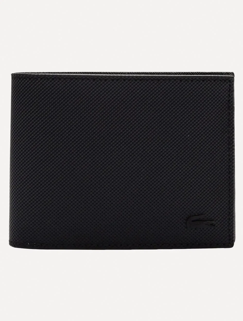 Carteira Lacoste Masculina Classic Bifold Petit Piquet Preta