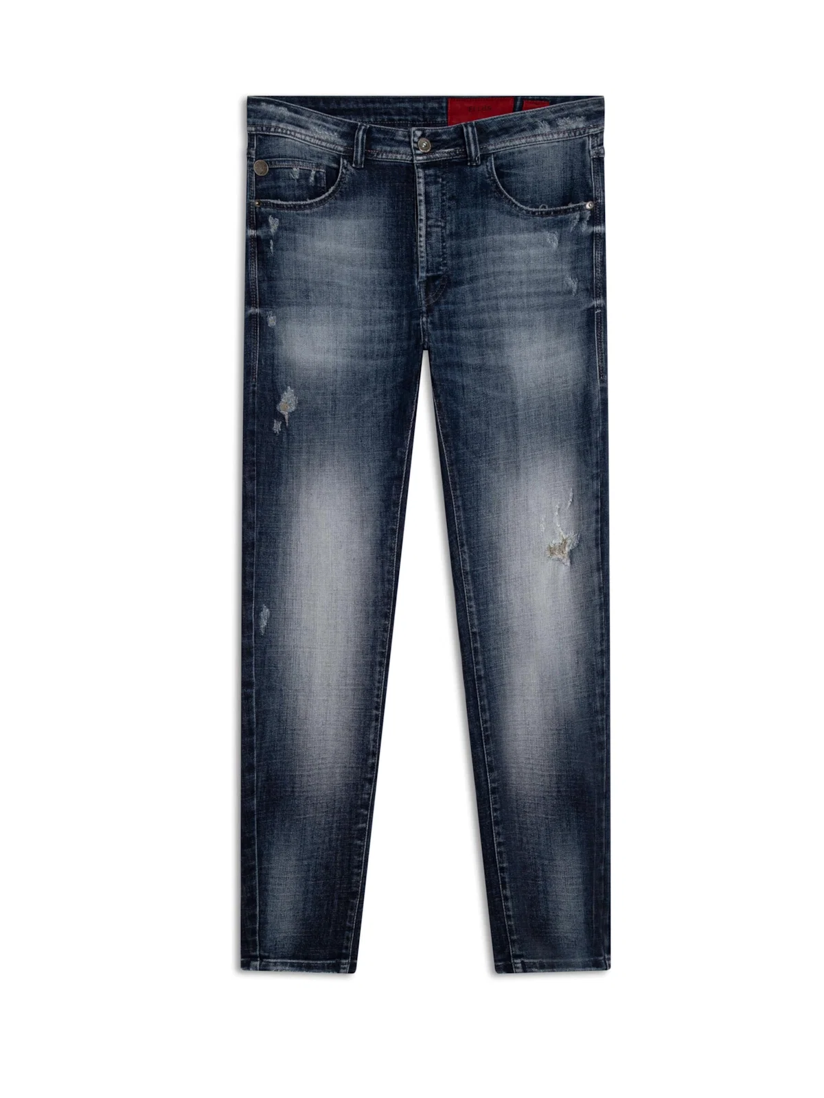 Calça Visco Indigo Elastic Rock Lav. Escuro C/ Puidos — imagem 1