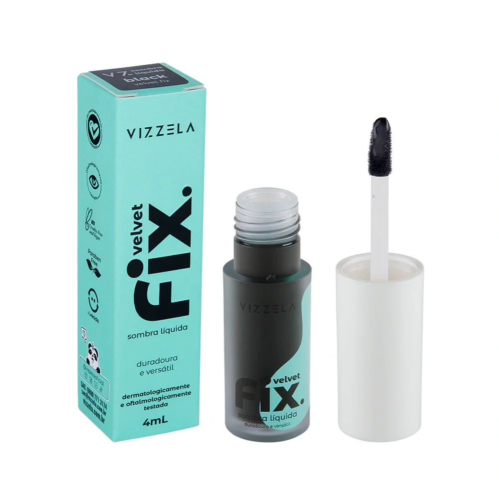 Sombra Líquida Vizzela Velvet Fix Black 4ml