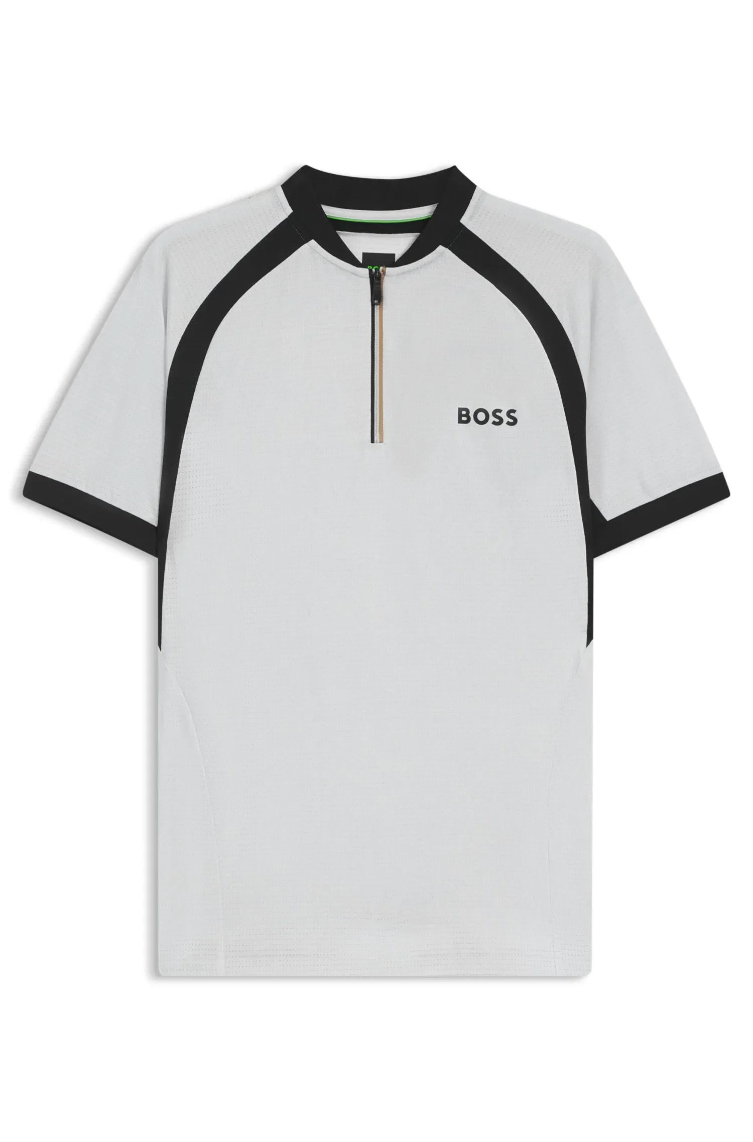 Polo Slim Fit Com Gola De Ziper Em Malha De Jersey — imagem 1