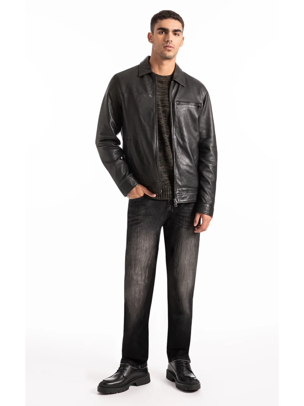 Jaqueta Natural Leather Golf Preto — imagem 1