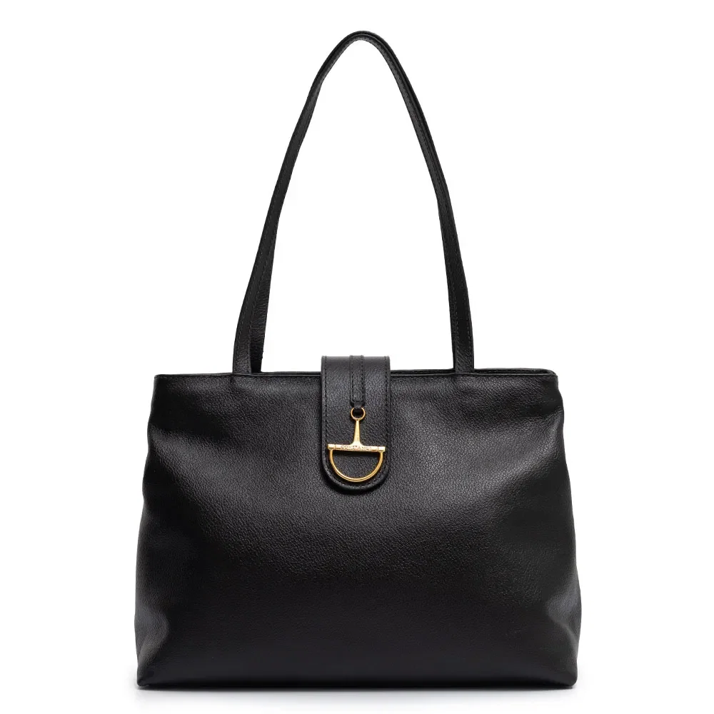 Bolsa Shopping Couro Bridão Preto — imagem 1