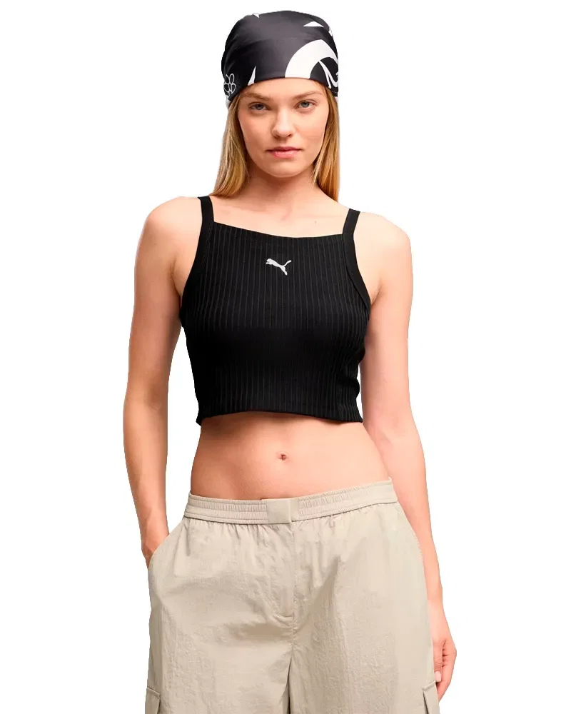 Cropped Puma Ess Ribbed Crop Feminino