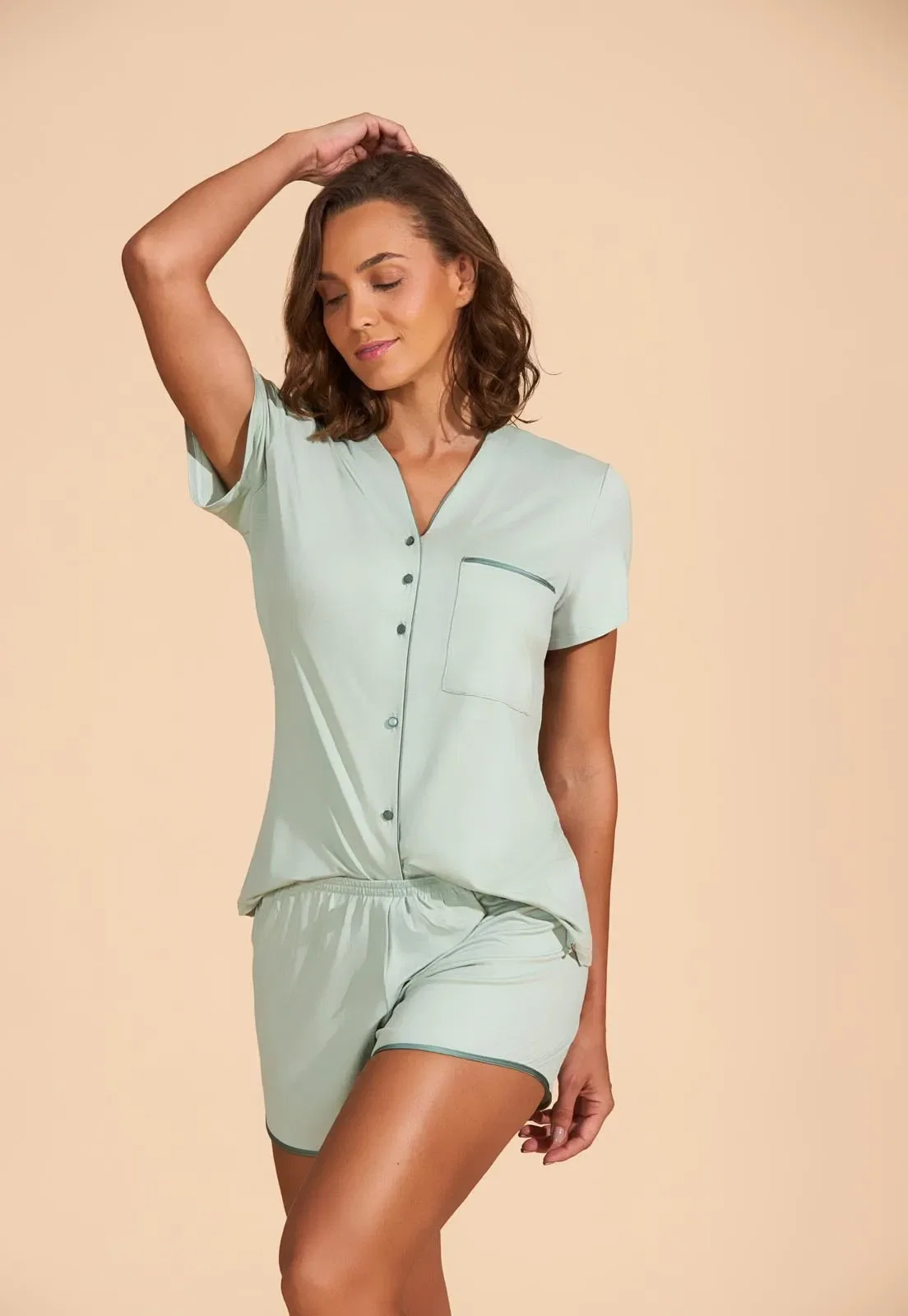 Pijama Aberto Curto Viscose Stretch Recco