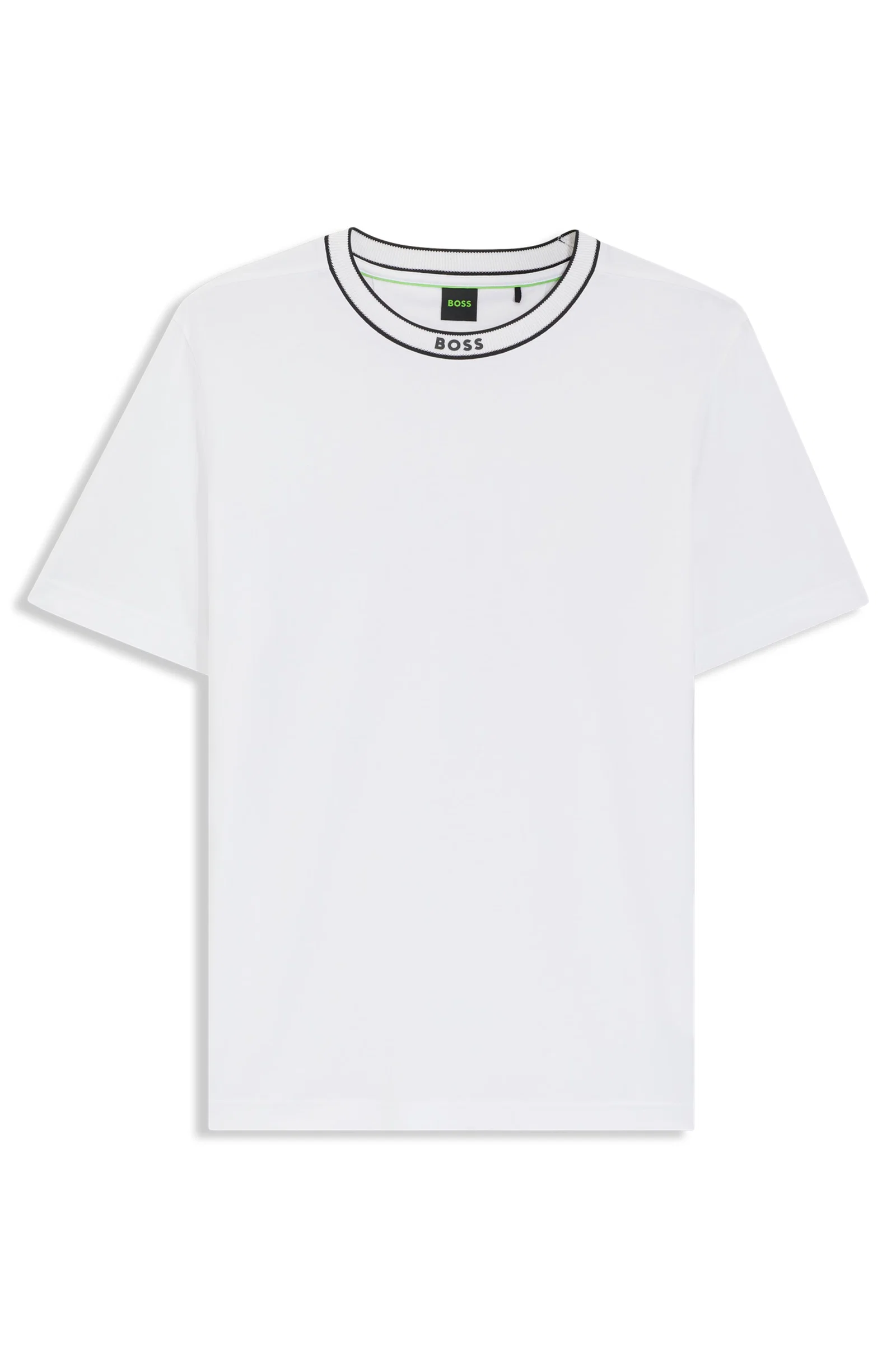 Camiseta Em Jersey De Algodão Com Colarinho De Logo — imagem 1