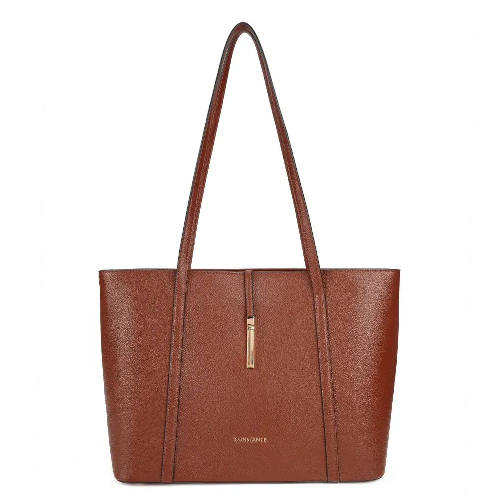 Bolsa Shopping Encaixe Metal Marrom — imagem 1