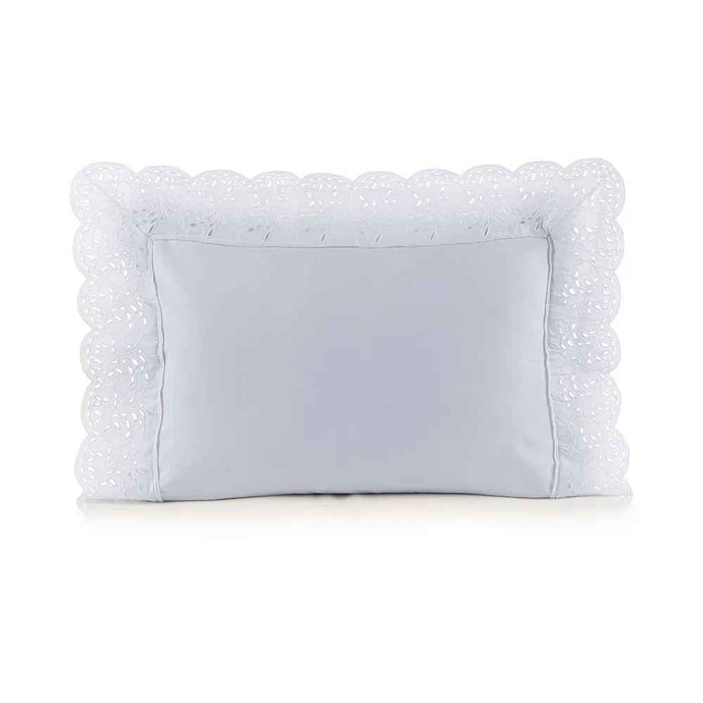 Fronha King 300 Fios Algodão Egípcio Bargello Branco / Branco