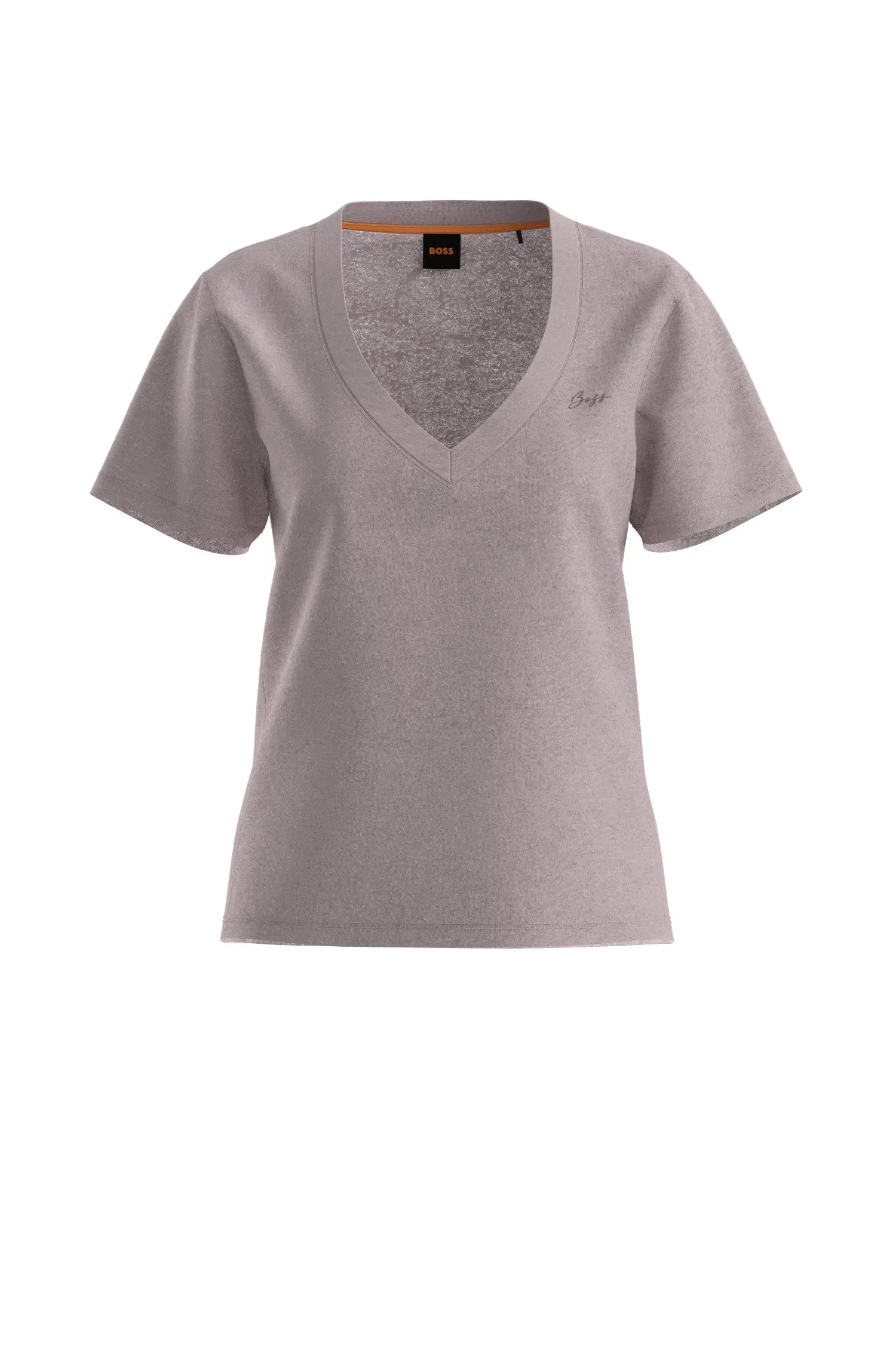 Camiseta De Gola Em V Em Linho Leve — imagem 1