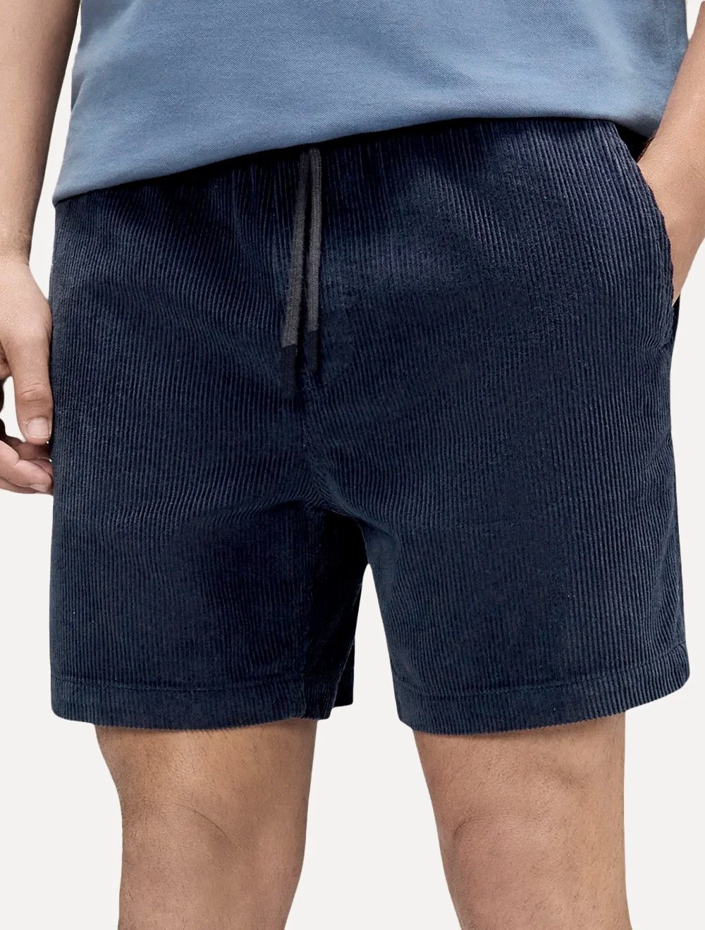 Bermuda Reserva Masculina Elástico Cotelê Azul Marinho