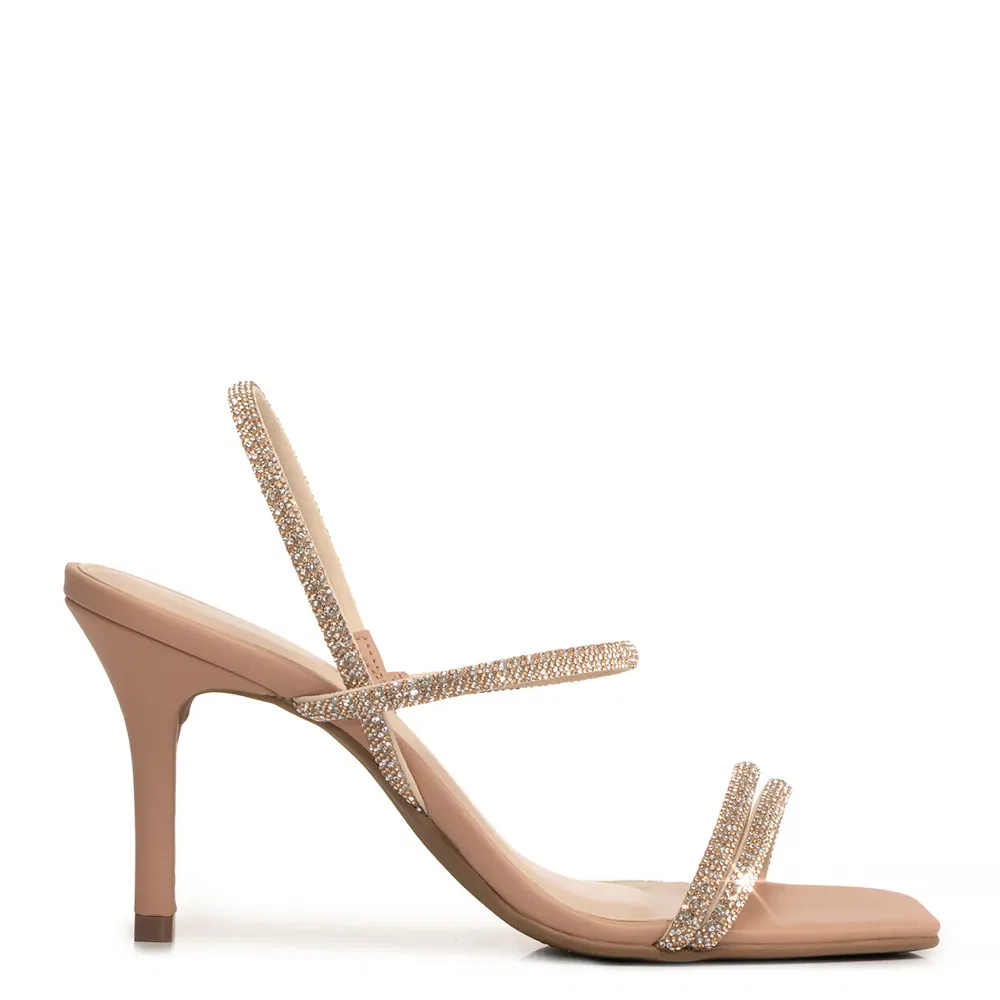 Sandália Nude Strass Calce Fácil — imagem 1