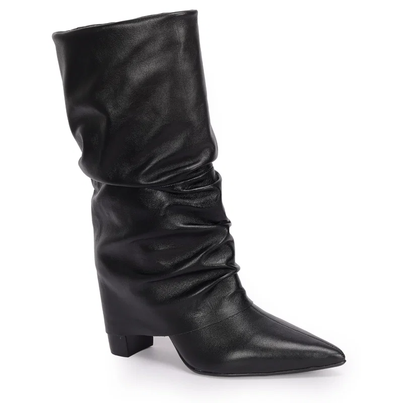 Bota Cano Longo Couro Gola 9cm