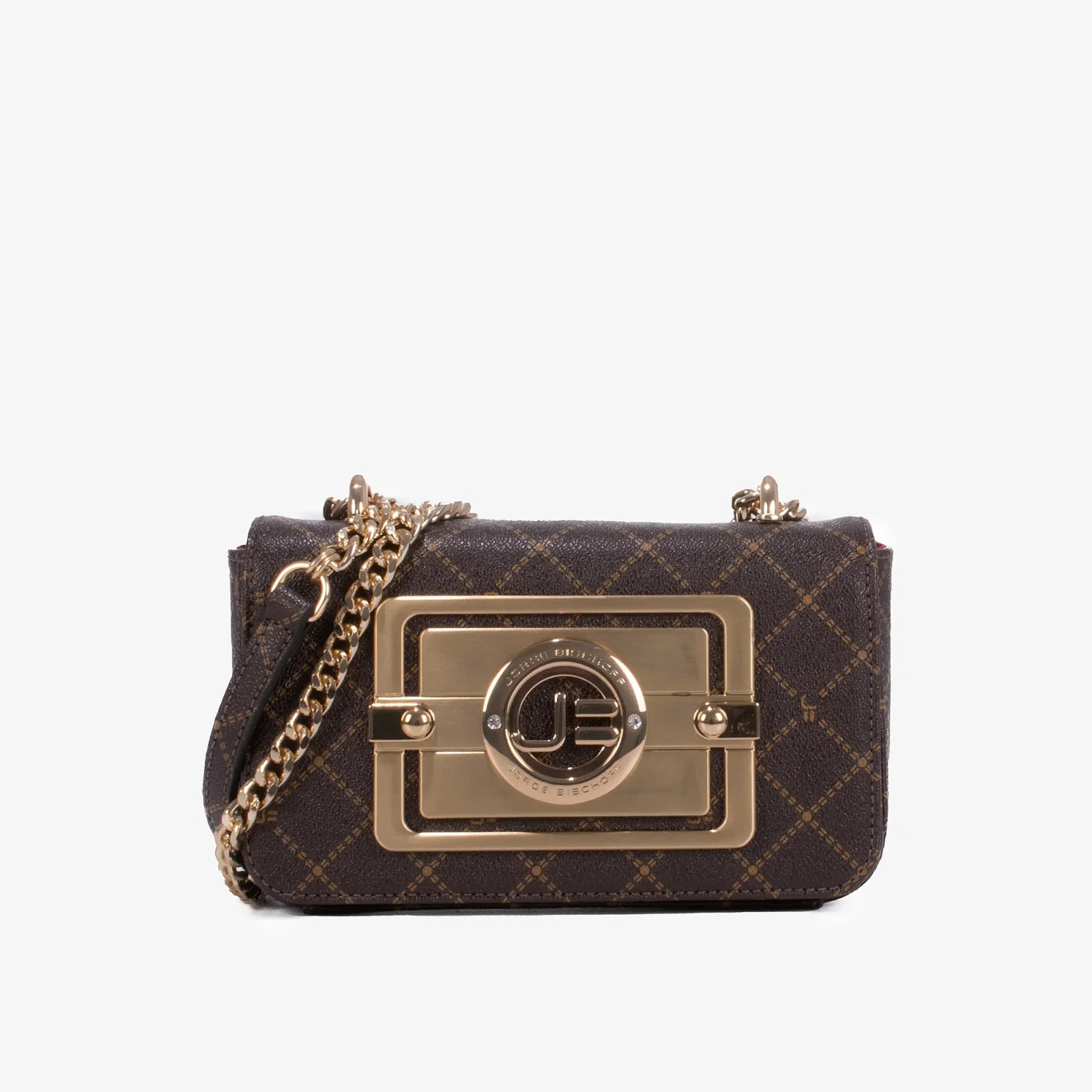 Bolsa Transversal Monograma Marrom Placa JB
